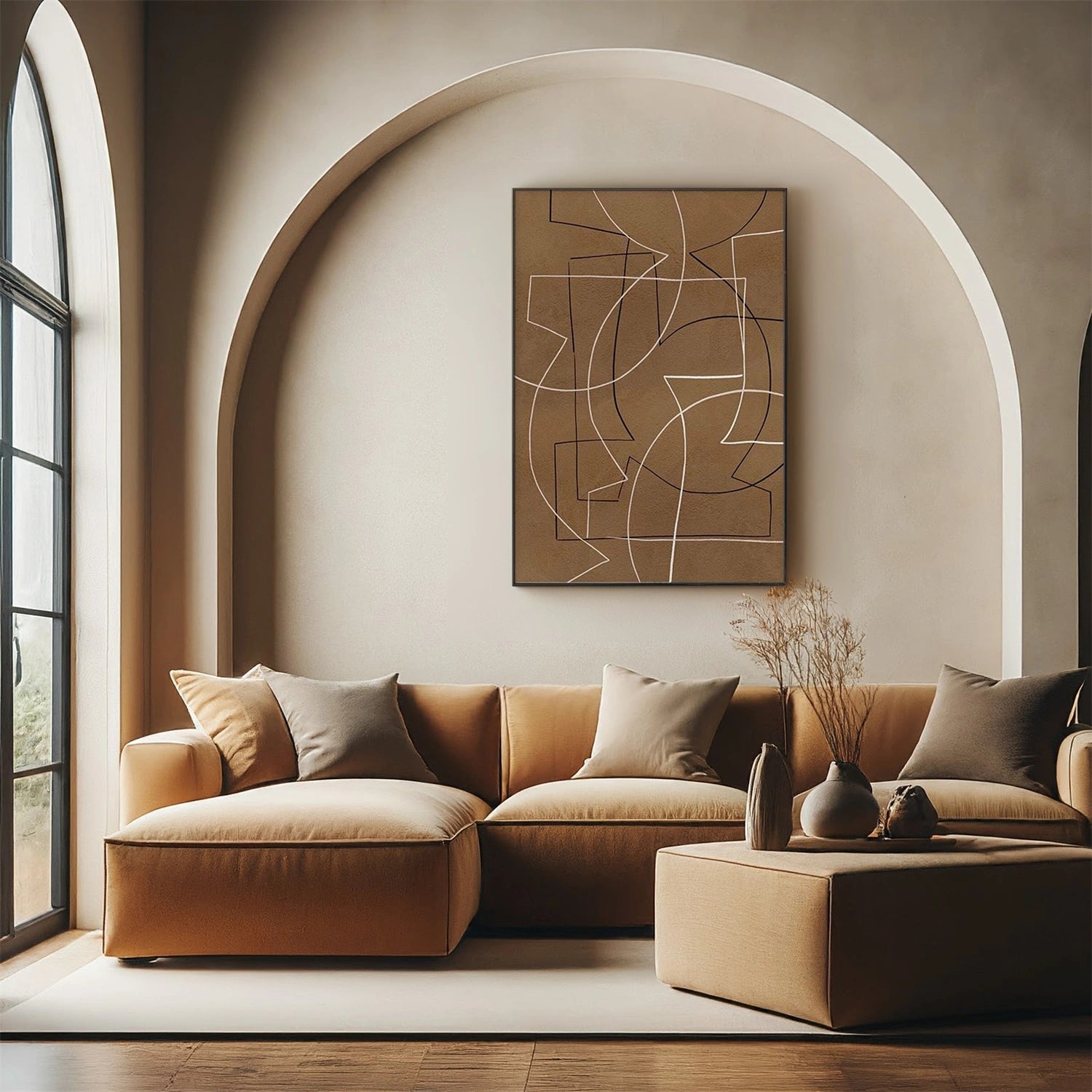 Brown Minimalist Canvas Art #MT148