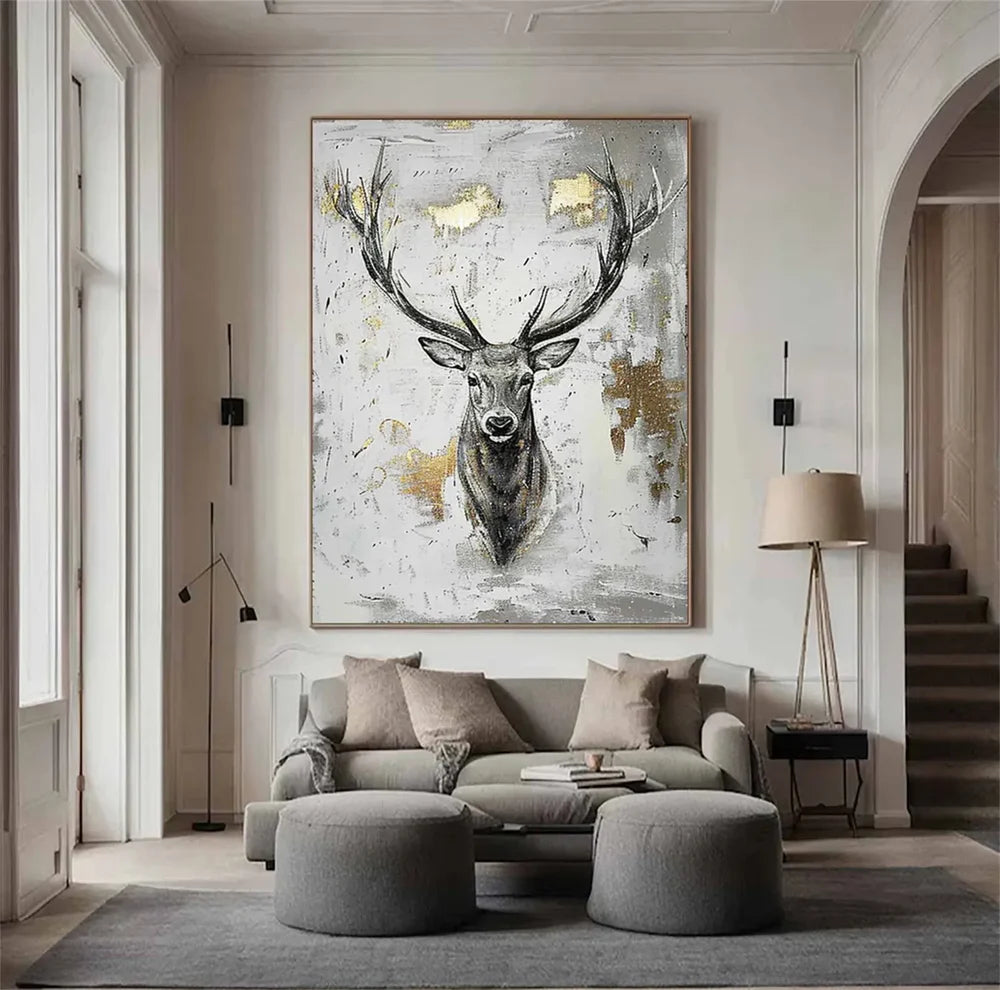 Animal Textured Canvas Art Painting #AC024