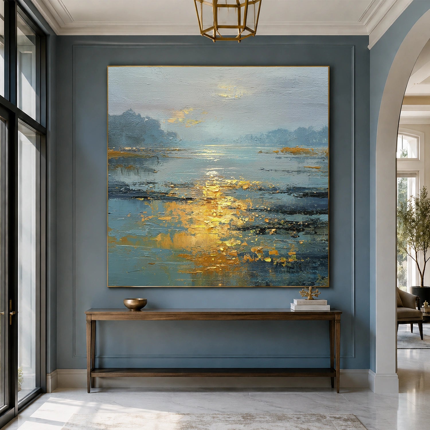 Ocean And Sky Abstract Textured Wall Art #OS180