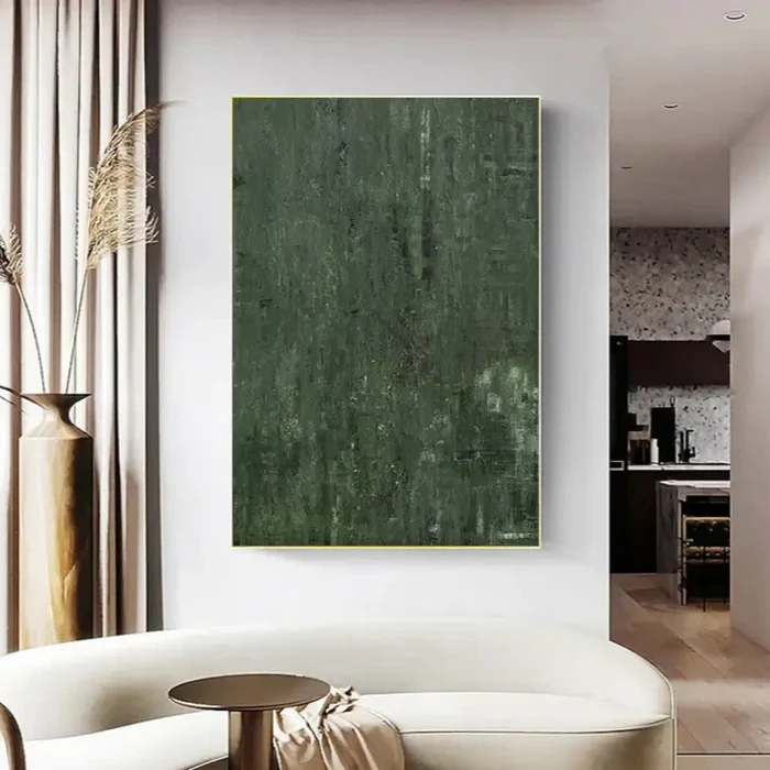 Green Minimalist Textured Painting Canvas #MT092