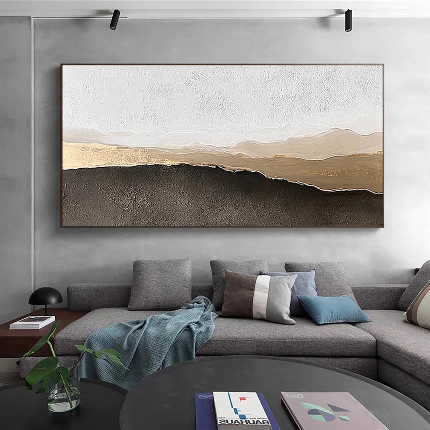 Brown Minimalist Textured Canvas Art #MT211