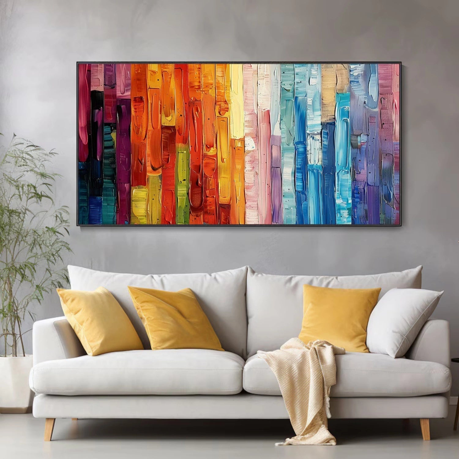 Colorful Abstract Textured Painting Canvas #AT091