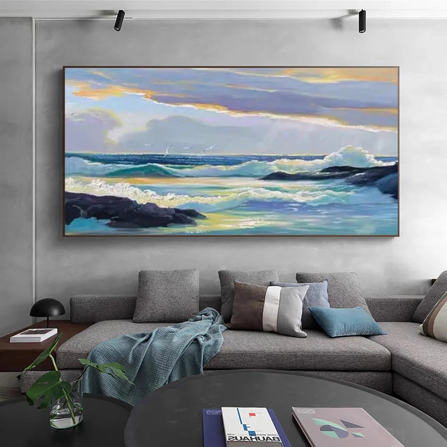 Ocean And Sky Abstract Wall Art #OS063