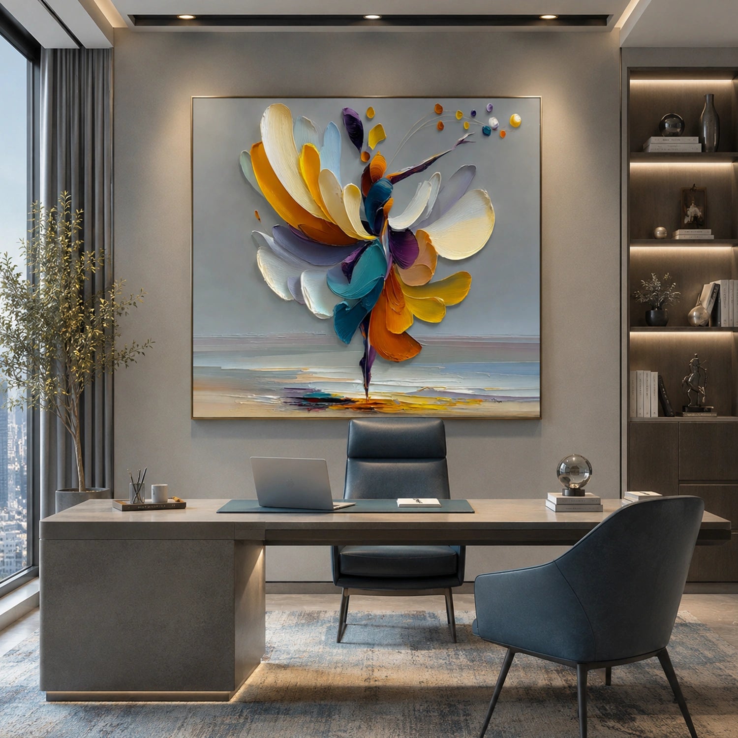 Abstract Portrait Textured Canvas Art #AE147