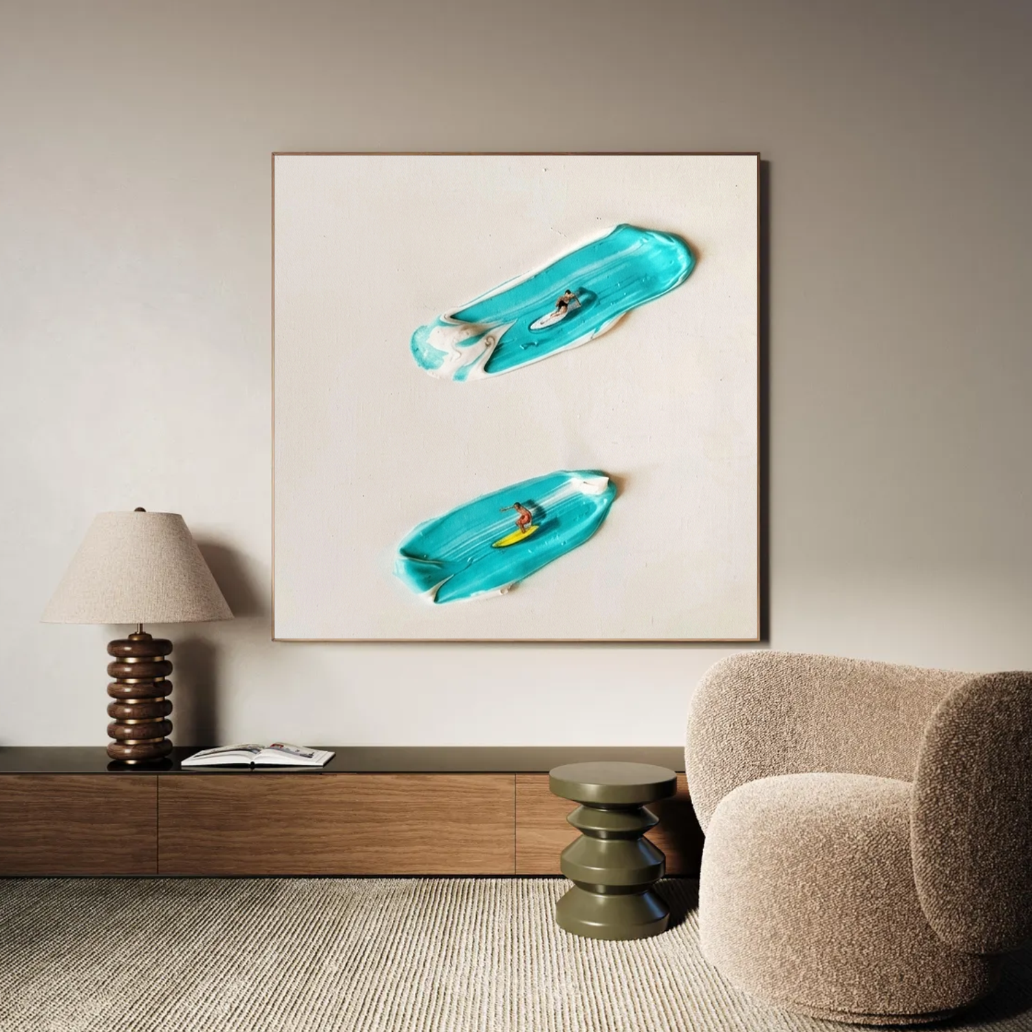Surfing Sport Textured Wall Art #MS112