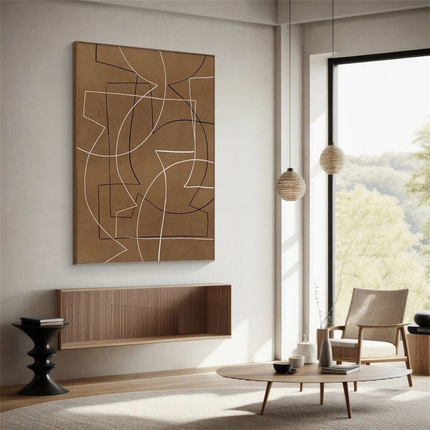 Brown Minimalist Canvas Art #MT148