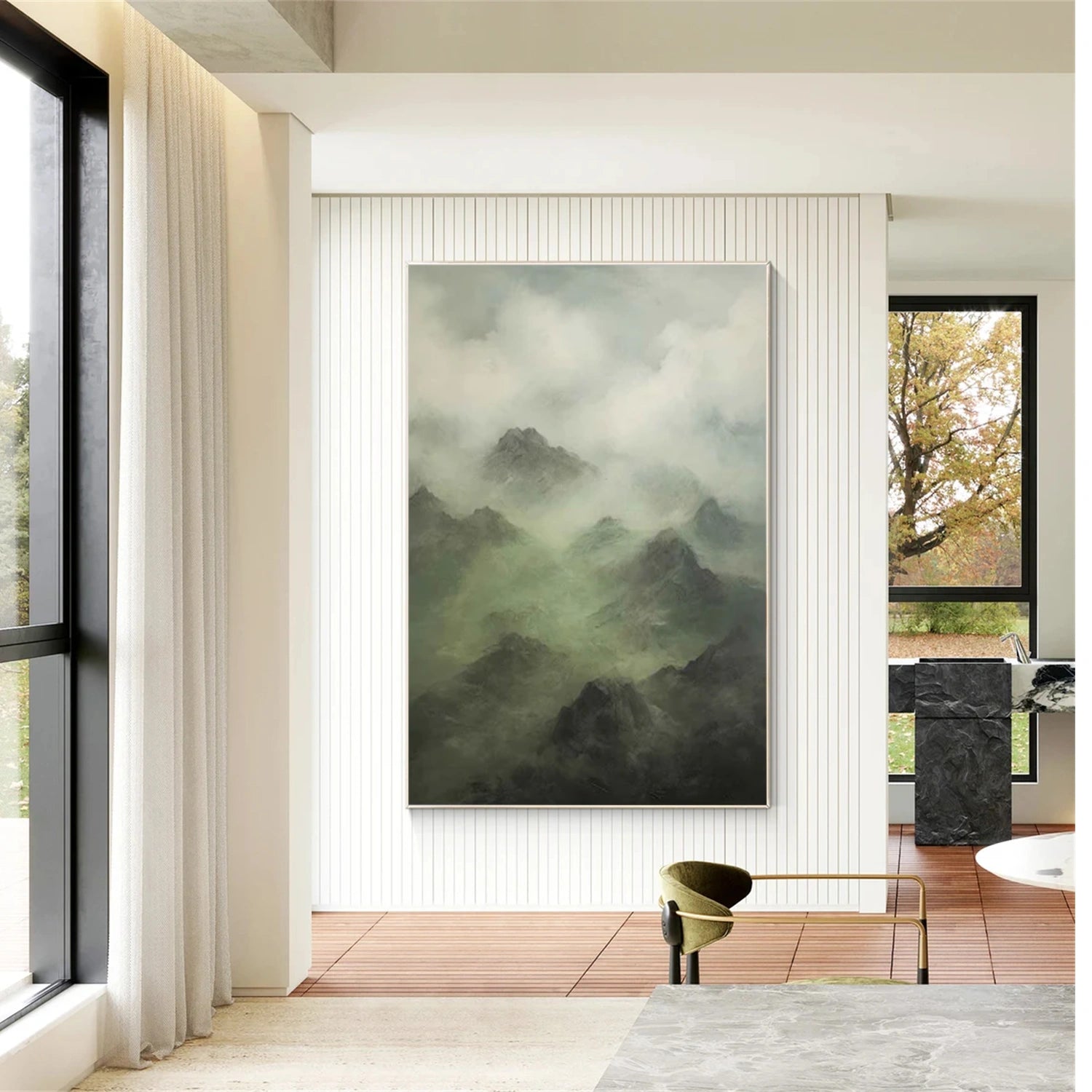 Minimalist Mountain Textured Canvas Art #MO047