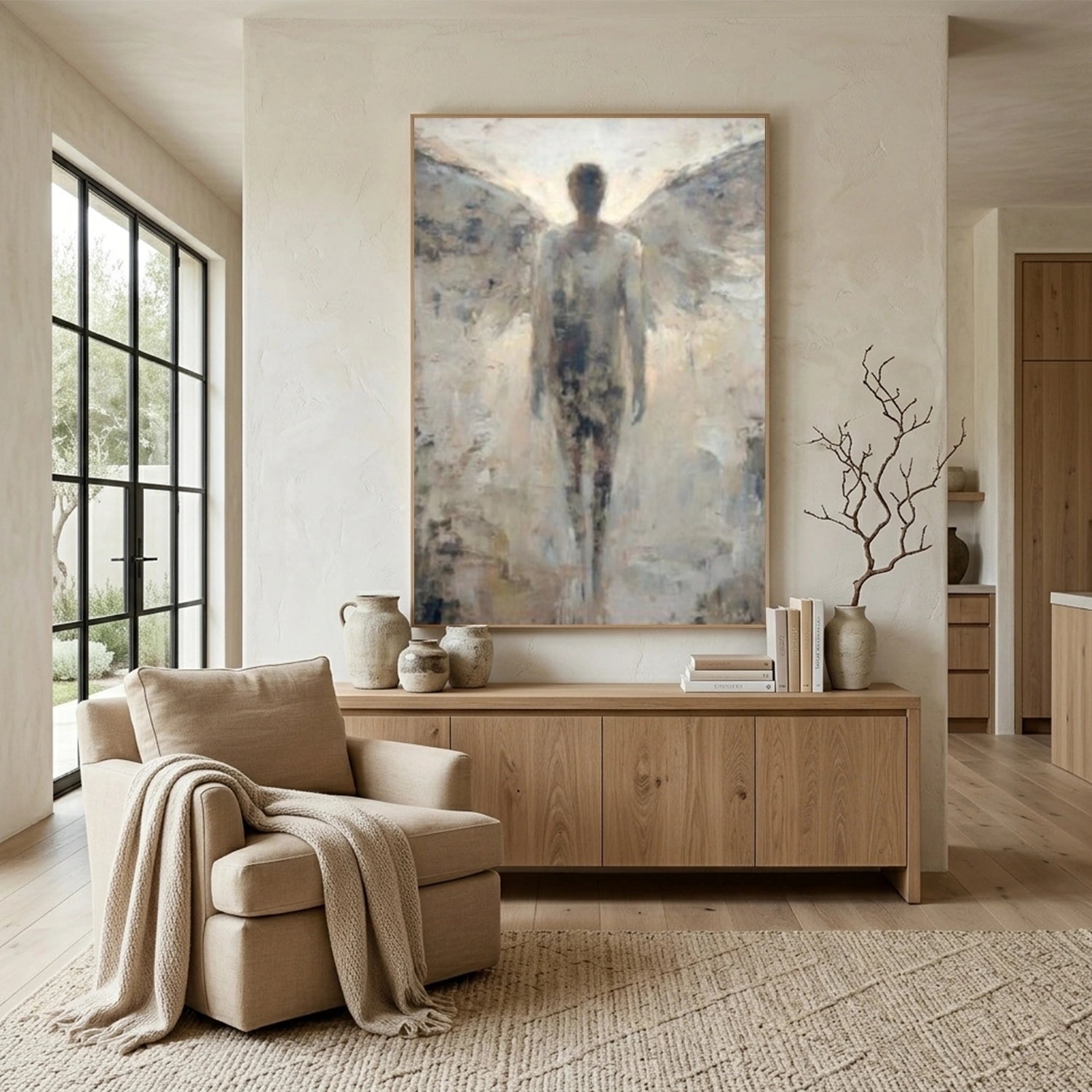 Abstract Angel Portrait Canvas Art #AE133
