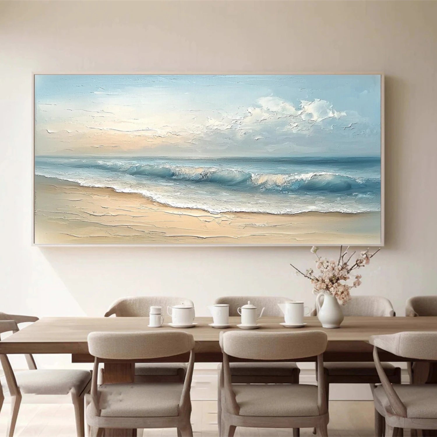 Ocean And Sky Abstract Textured Wall Art #OS098