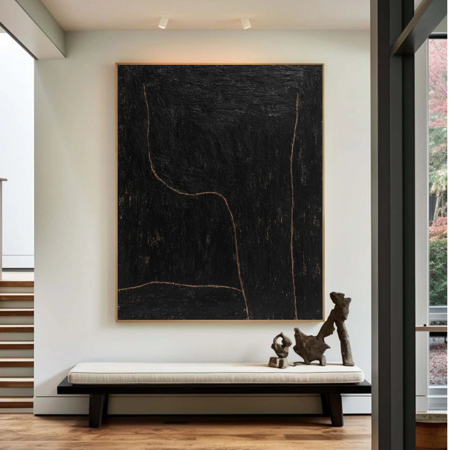 Black Minimalist Canvas Art #MT207