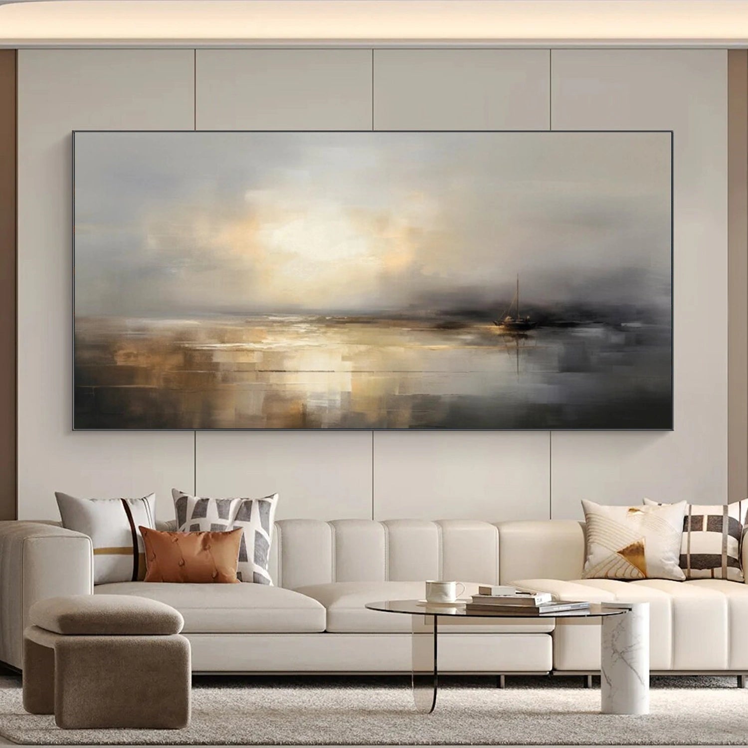 Ocean And Sky Abstract Wall Art #OS081