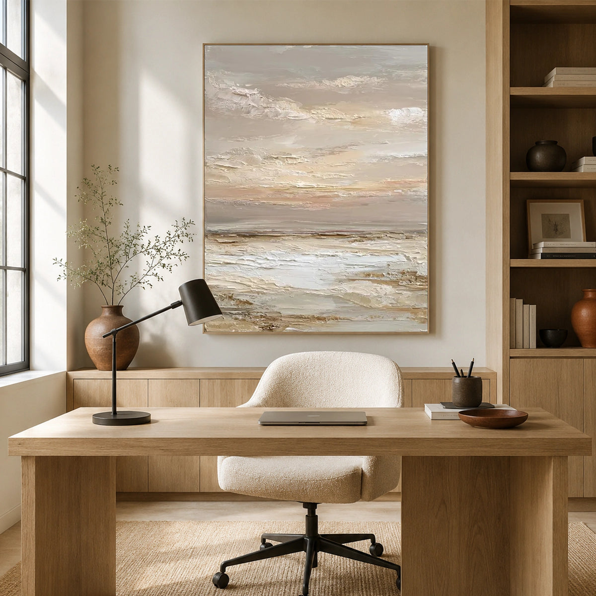 Ocean And Sky Abstract Textured Wall Art #OS236