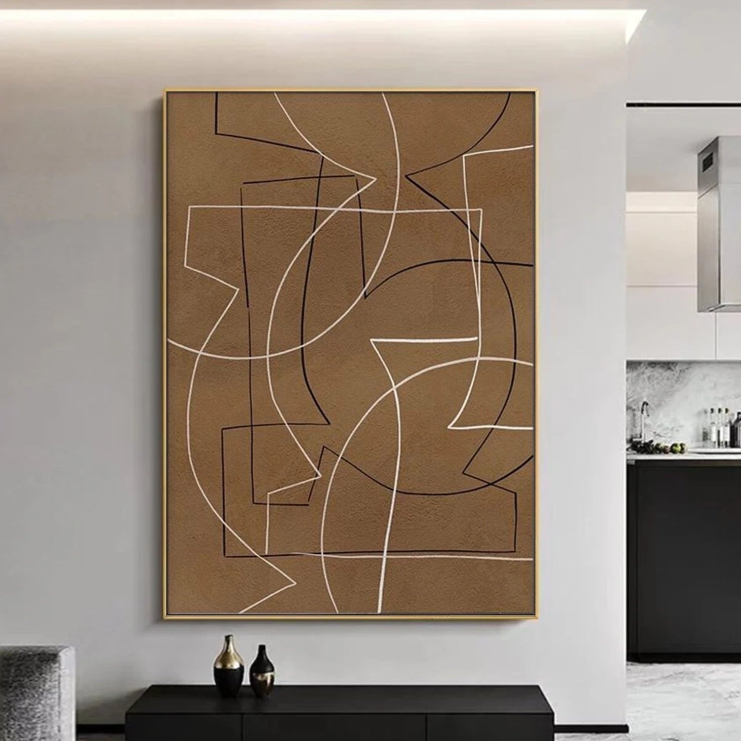 Brown Minimalist Canvas Art #MT148