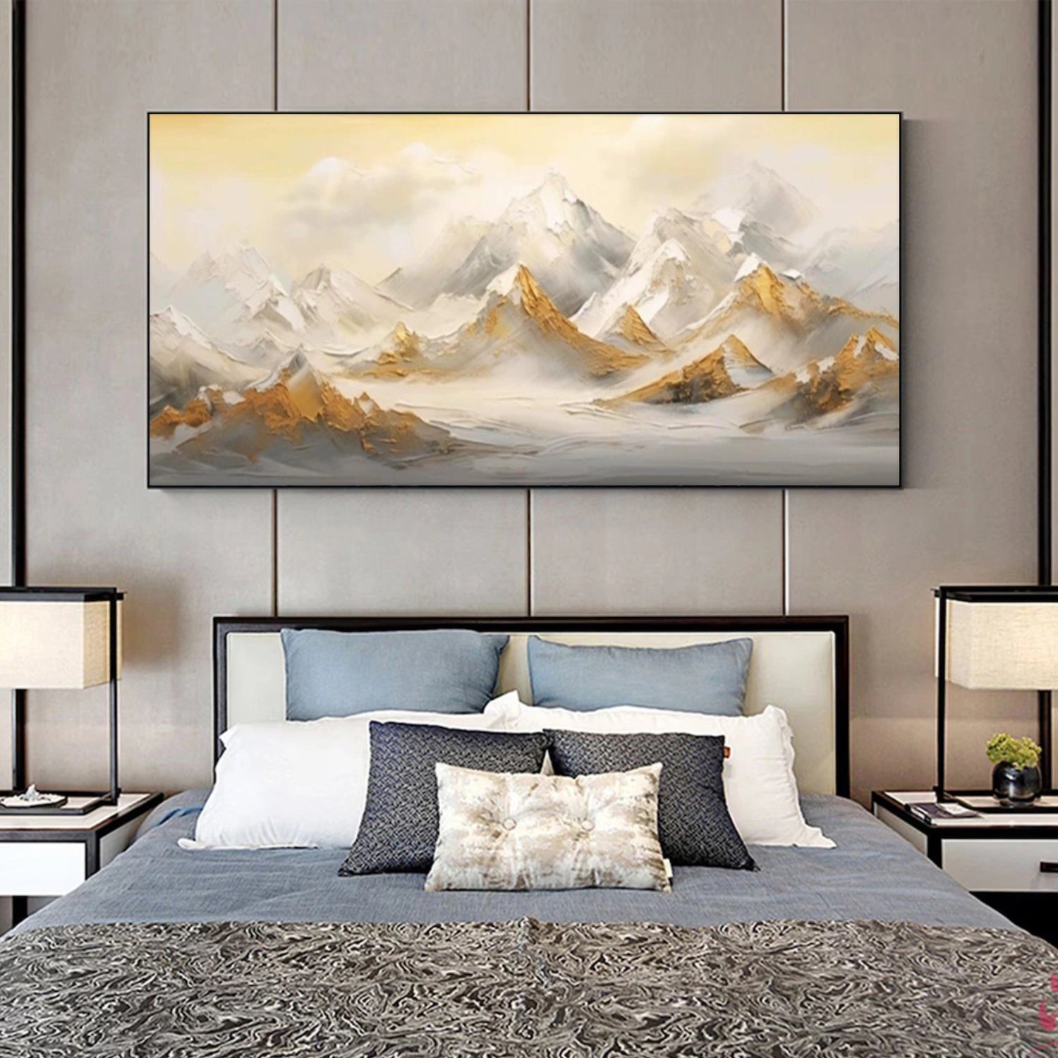 Abstract Mountain Textured Canvas Art #MO049