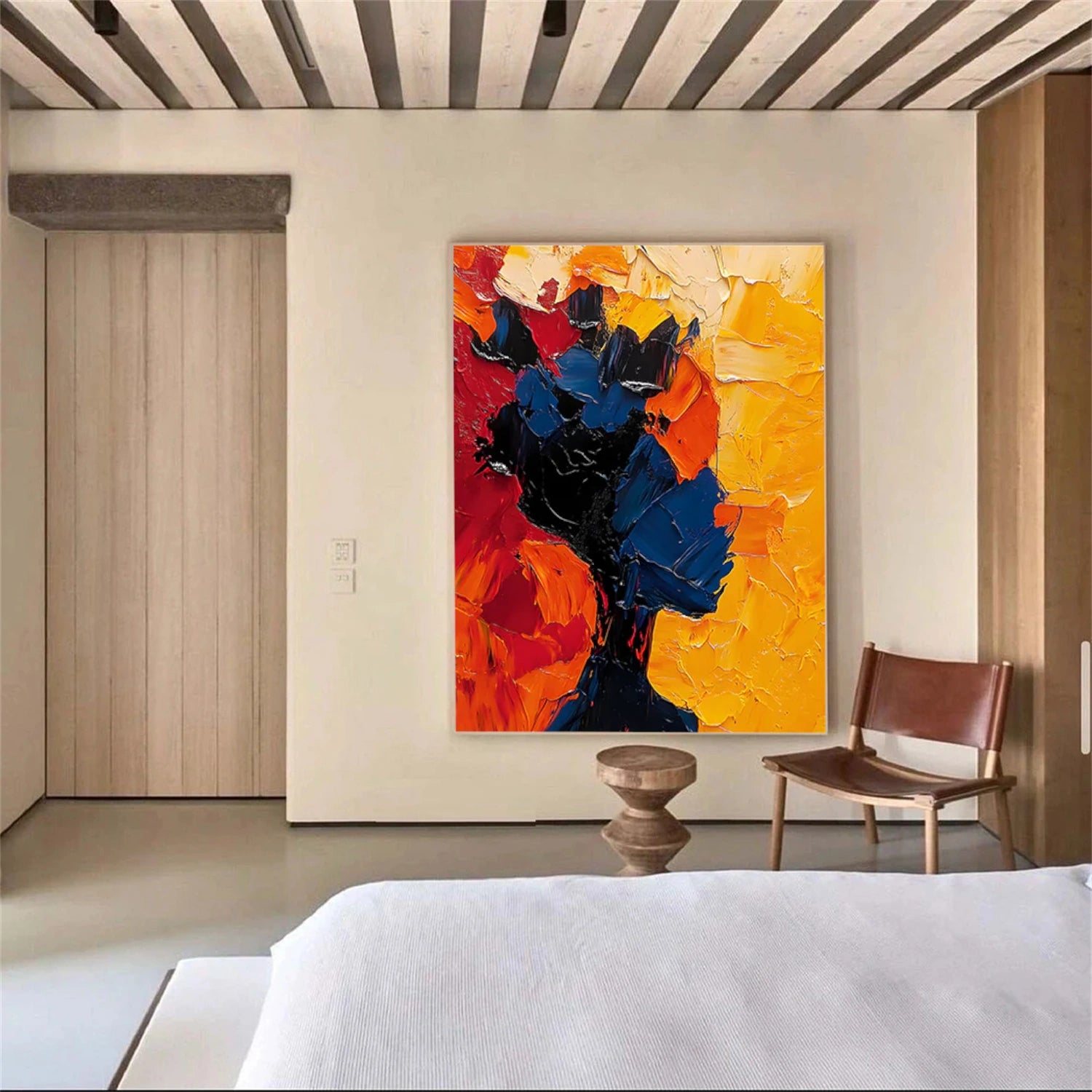 Abstract Portrait Textured Canvas Art #AE048
