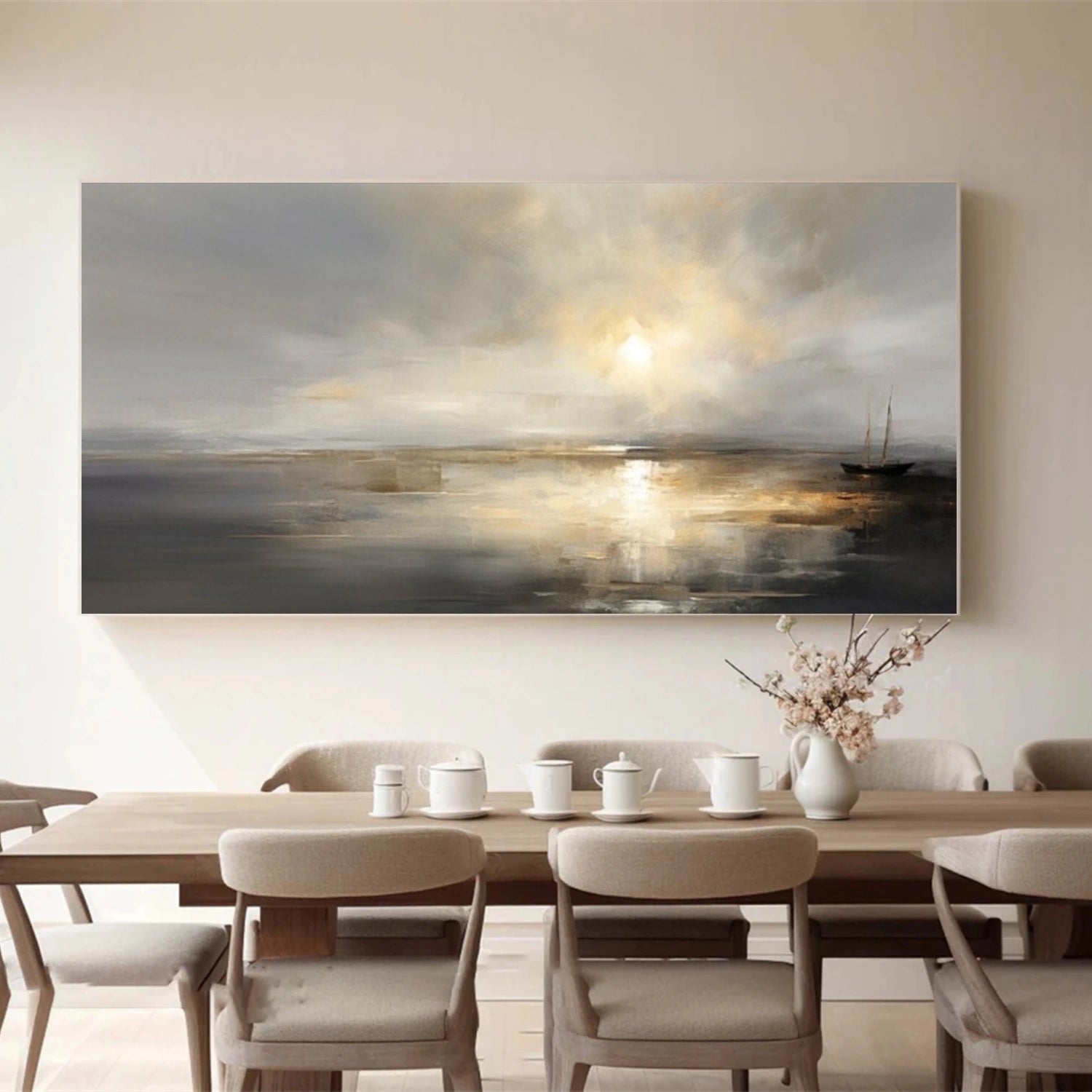 Ocean And Sky Abstract Wall Art #OS082