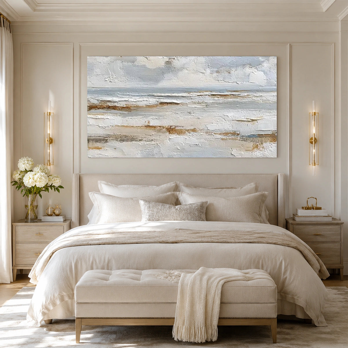 Ocean And Sky Abstract Textured Wall Art #OS225