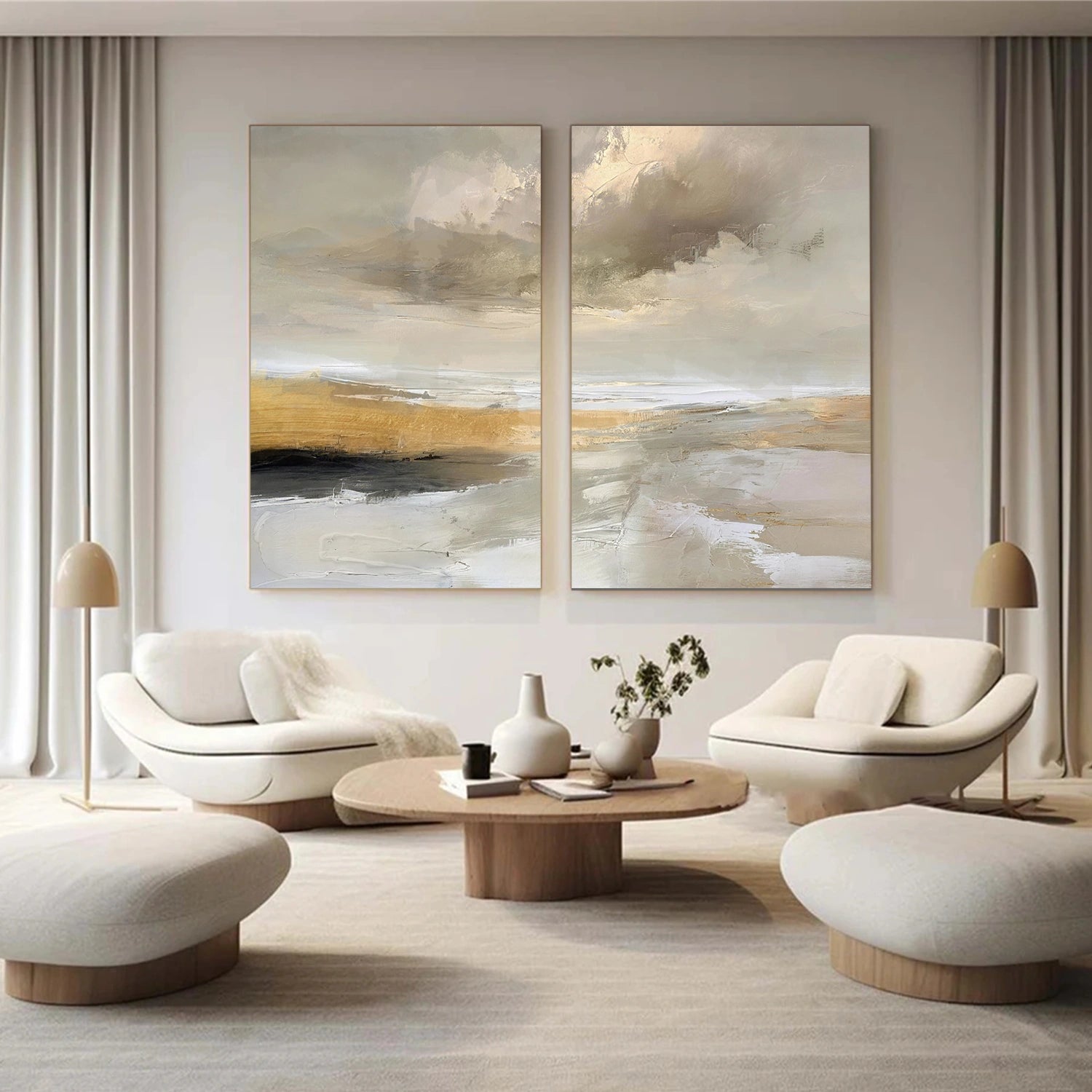 Ocean And Sky Abstract Wall Art Set of 2 #OS122