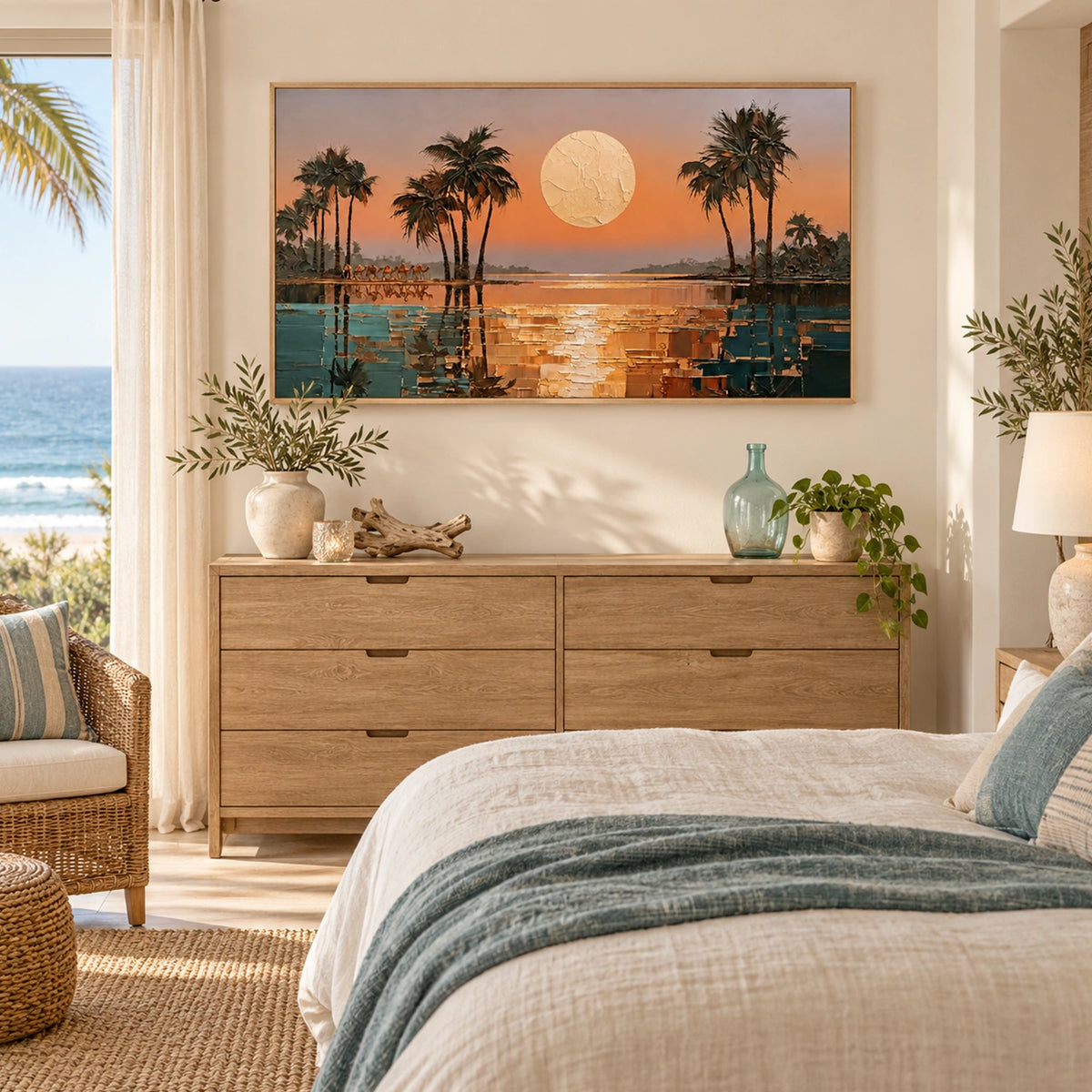 Ocean And Sky Abstract Textured Wall Art #OS222