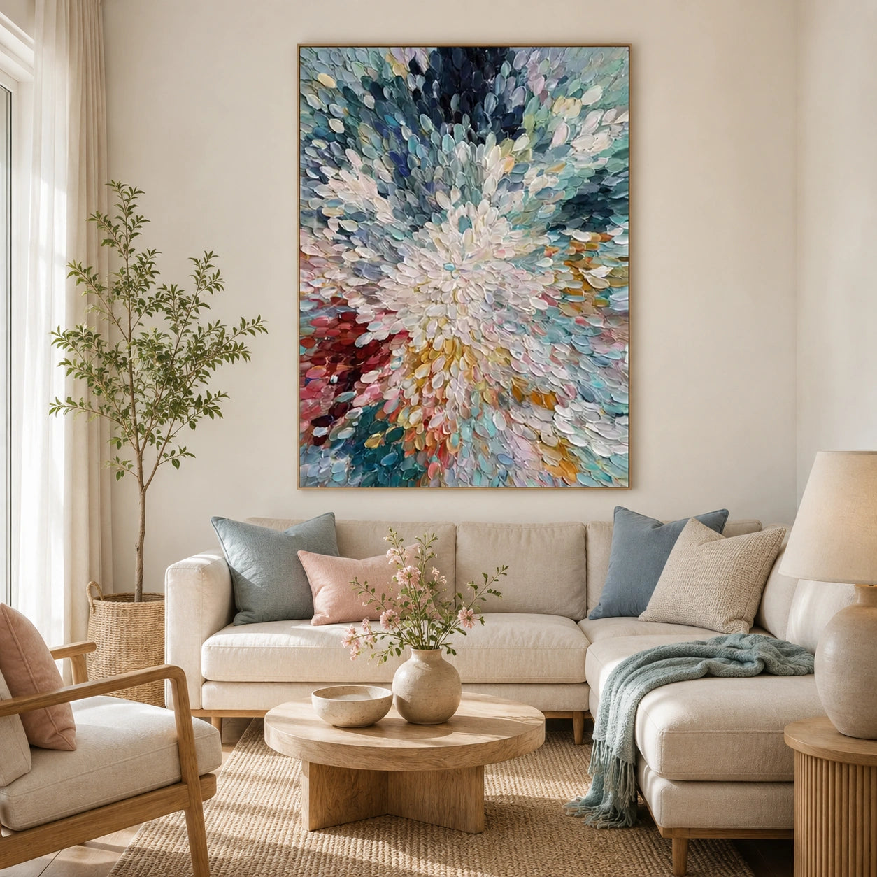 Colorful Flower Abstract Textured Wall Art #FP213