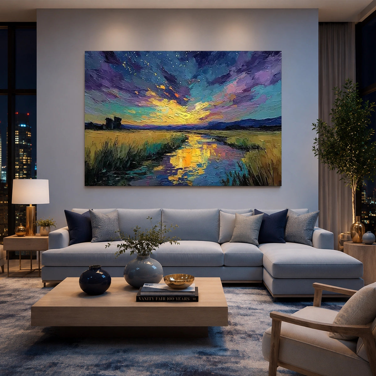 Ocean And Sky Abstract Textured Wall Art #OS226