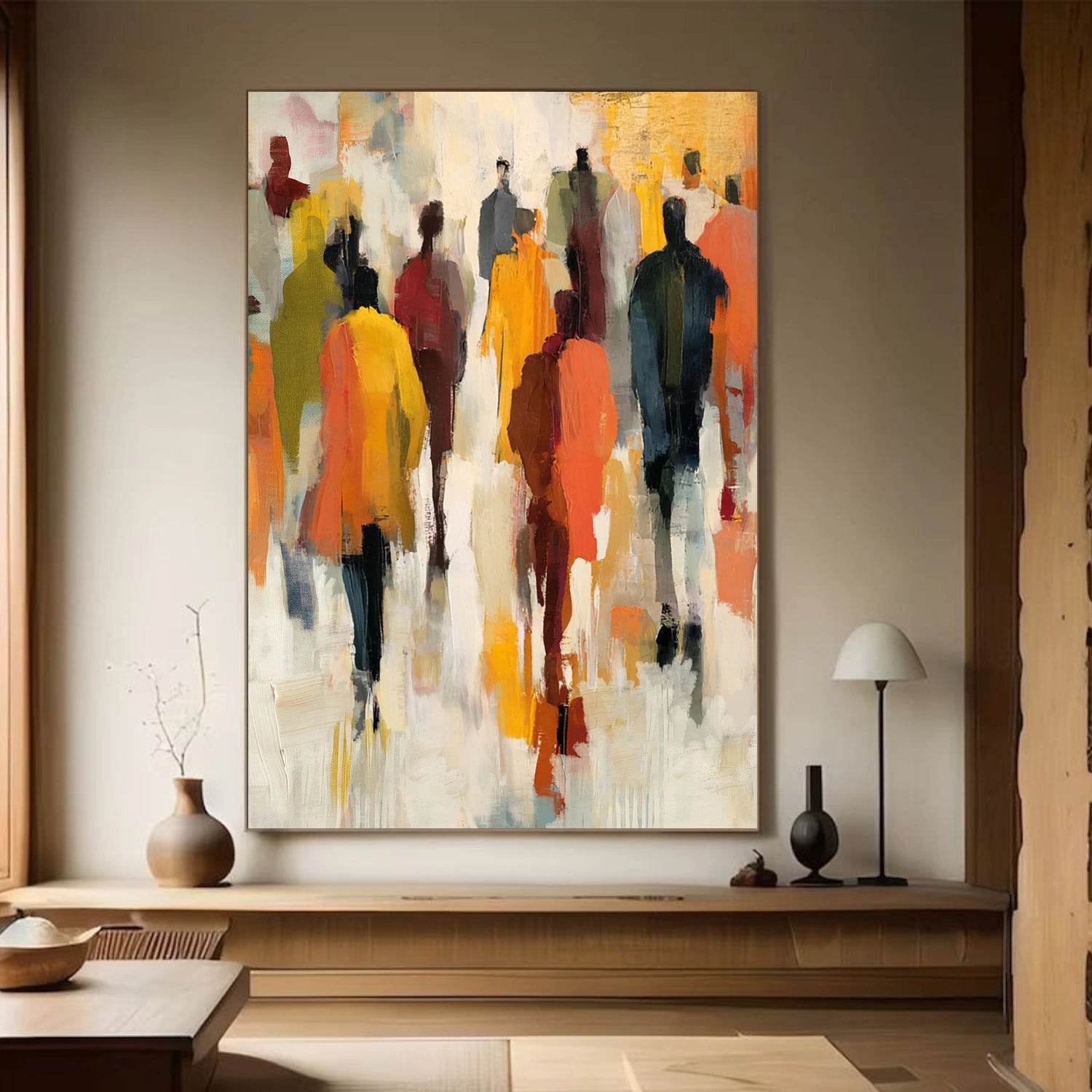 Colorful Abstract People Canvas Art #AE079