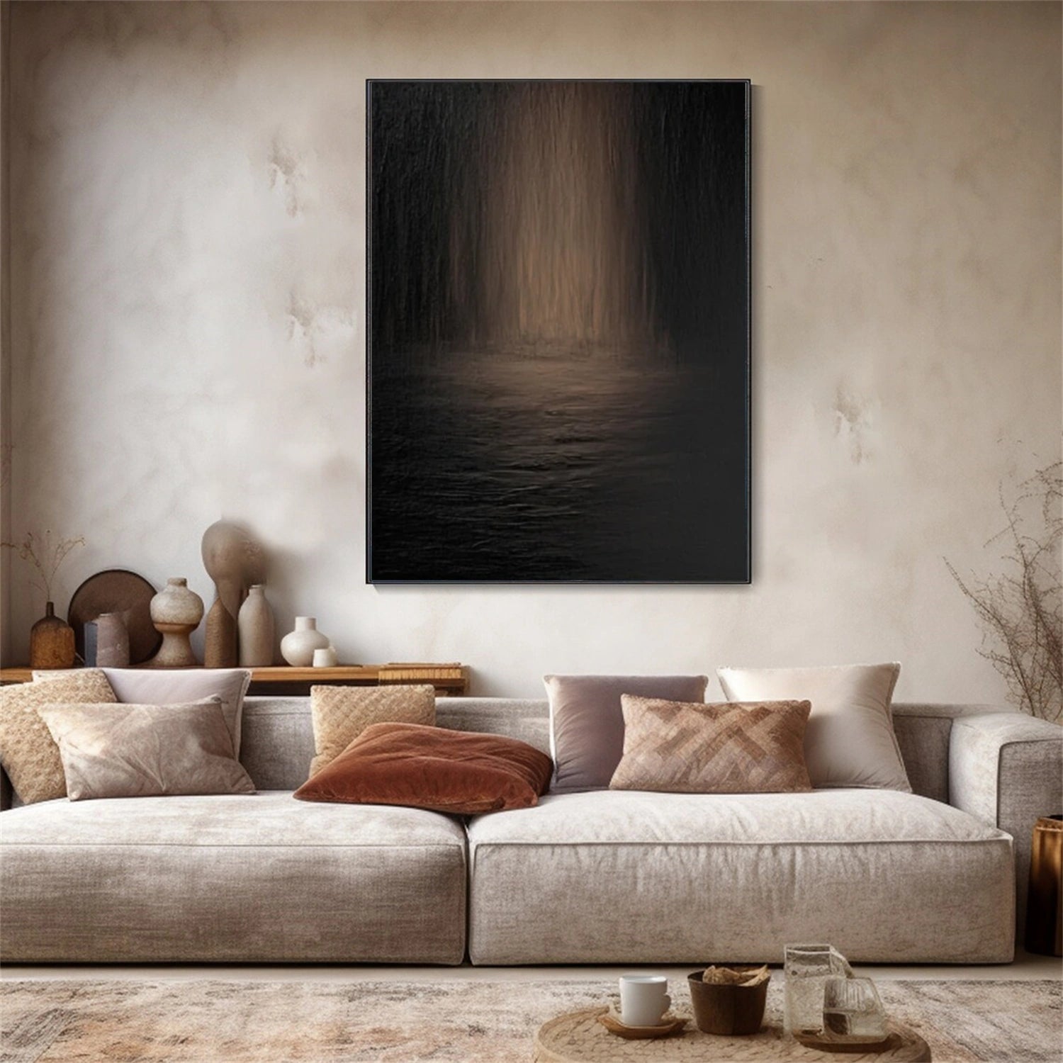 Black and Brown Minimalist Canvas Art #MT161