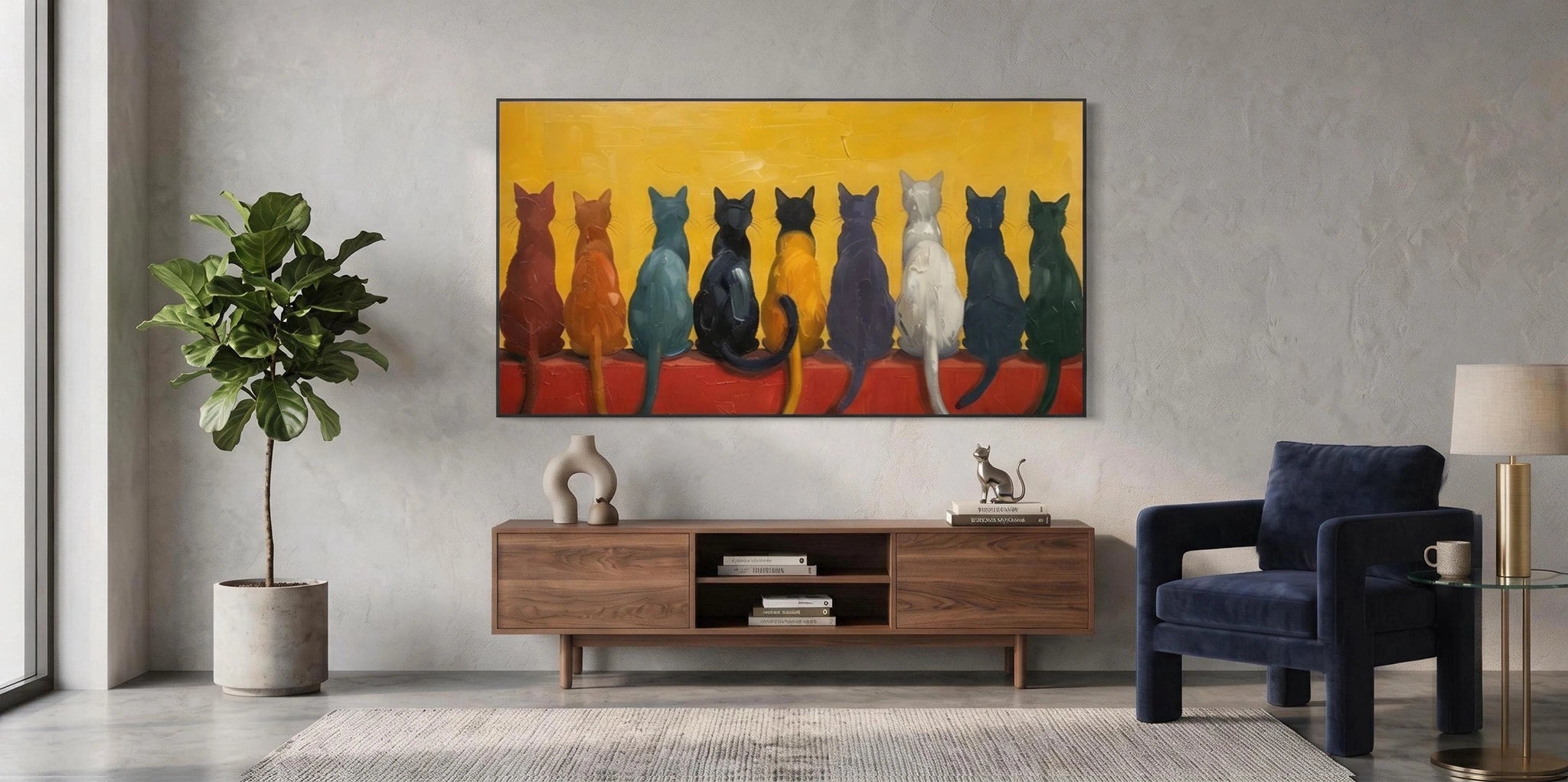 Abstract Animal Cat Wall Art #AC123