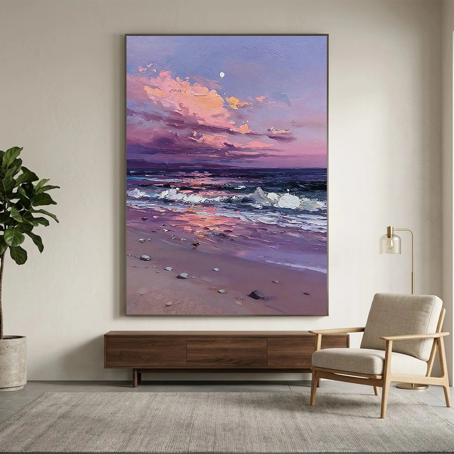 Ocean And Sky Abstract Textured Wall Art #OS158