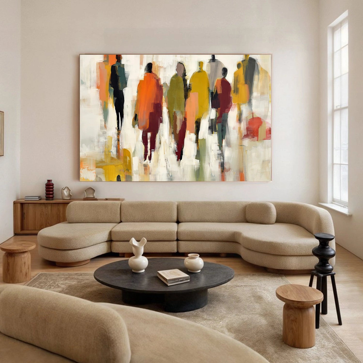 Colorful Abstract People Canvas Art #AE076