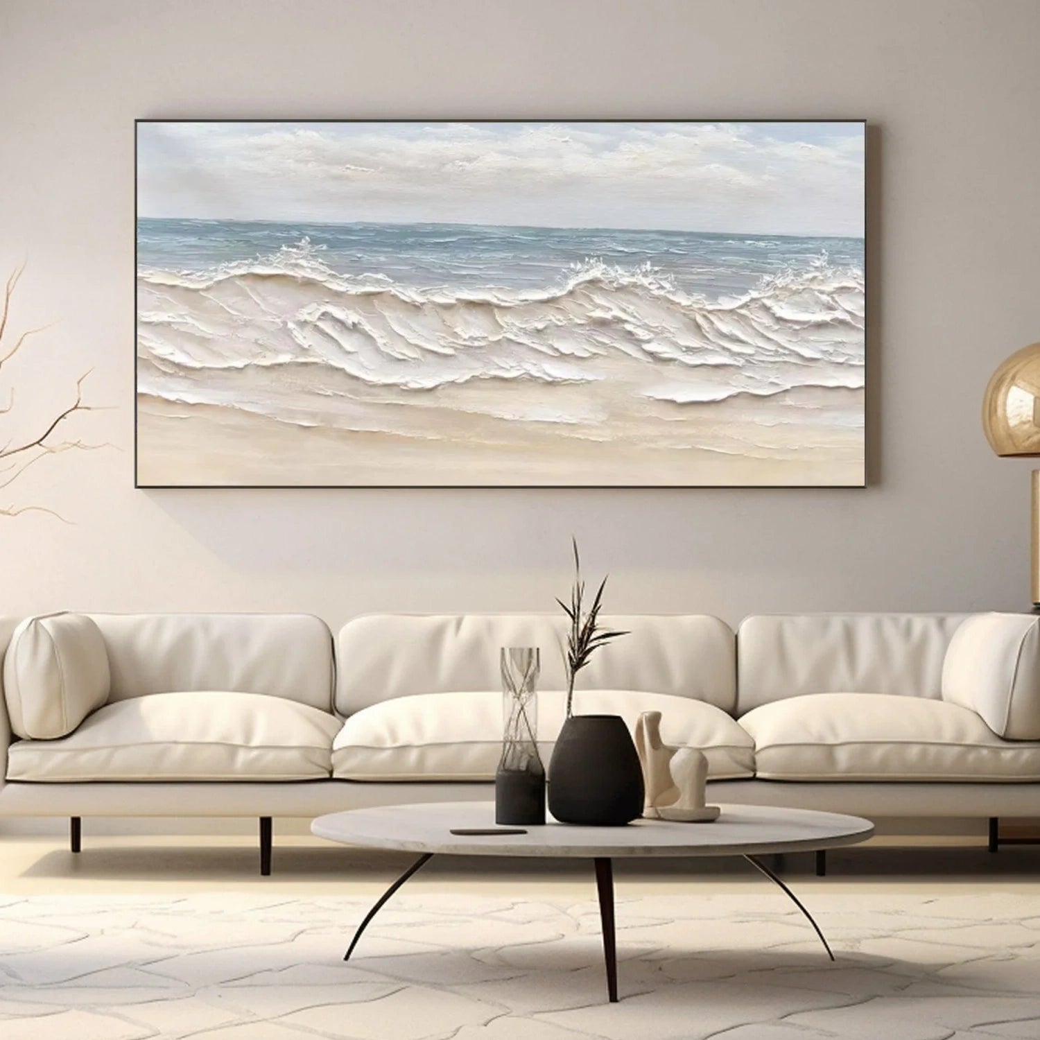 Ocean And Sky Abstract Textured Wall Art #OS097