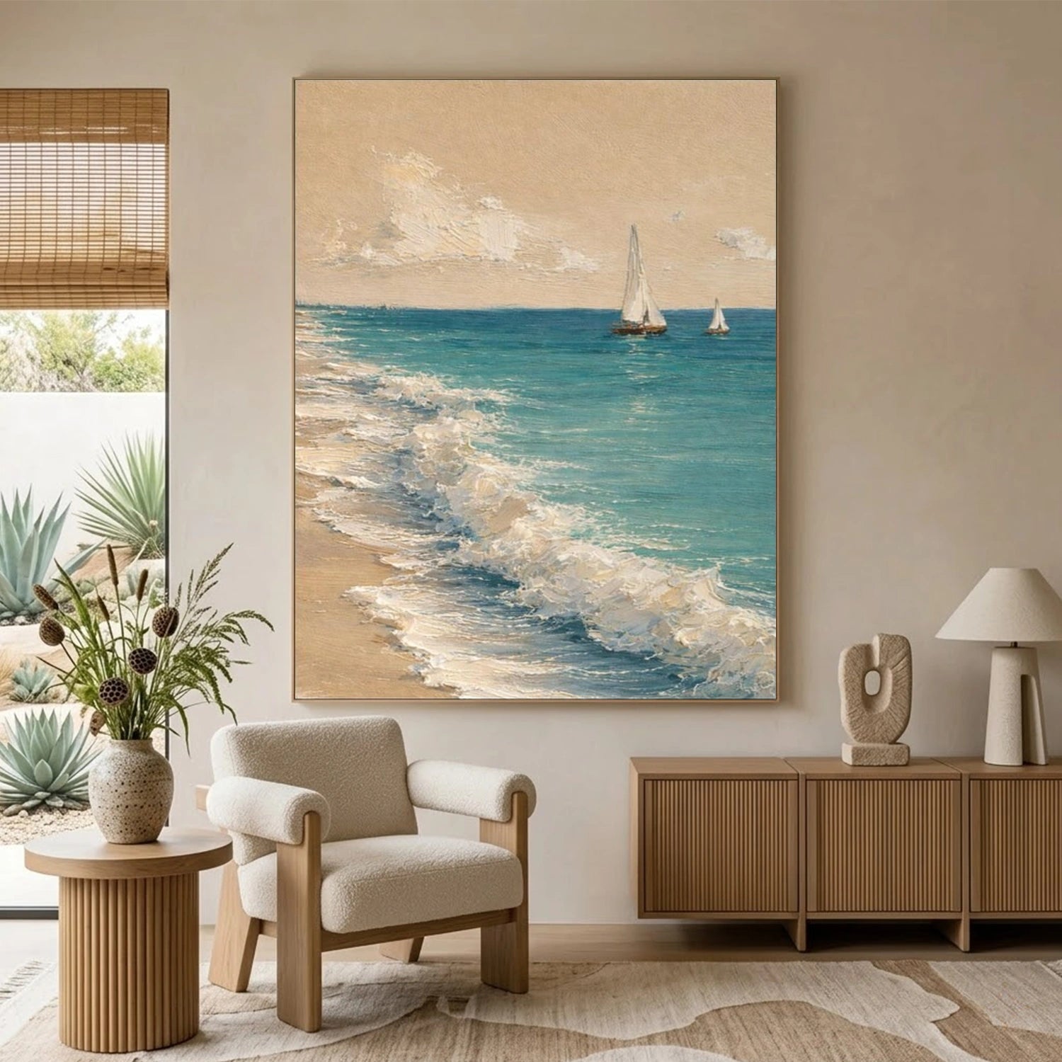 Ocean And Sky Abstract Textured Wall Art #OS161