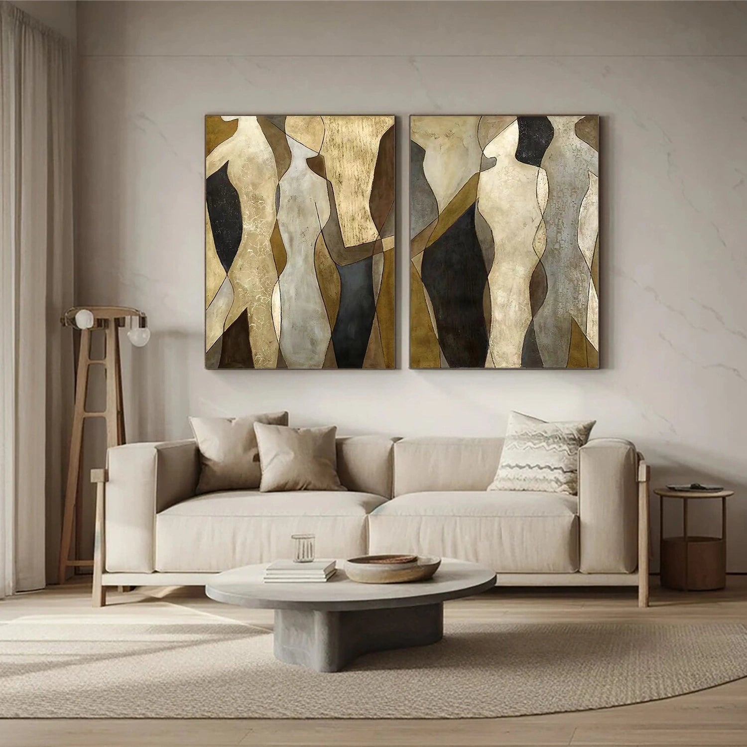 Abstract People Canvas Art Set of 2 #AE029