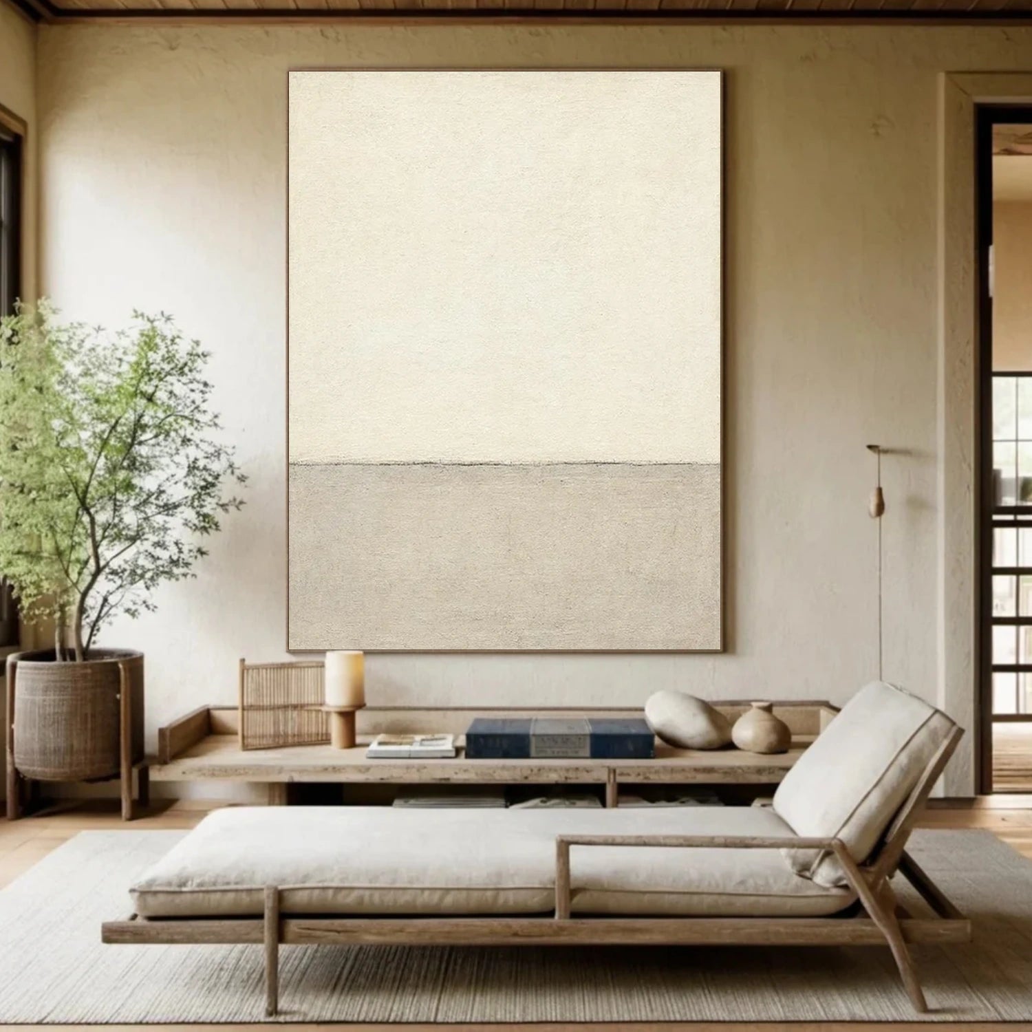Beige Minimalist Canvas Art #MT188