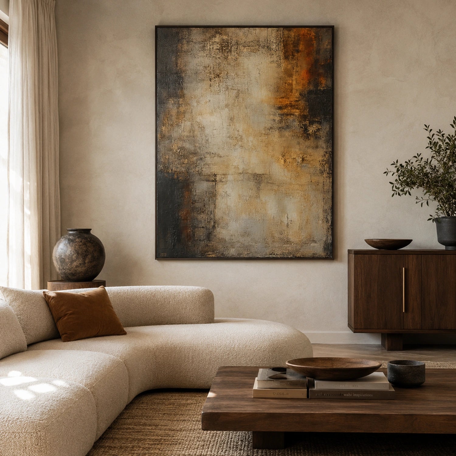 Wabi Sabi Textured Canvas Art #WS137