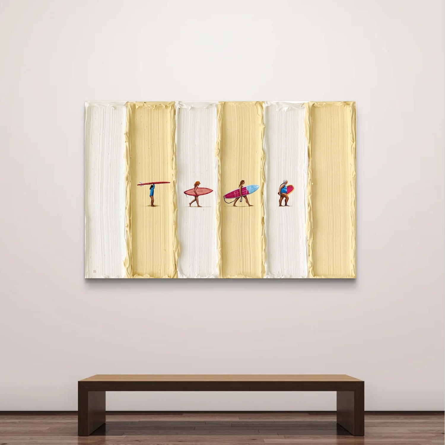 Surfing Sport Textured Wall Art #MS104