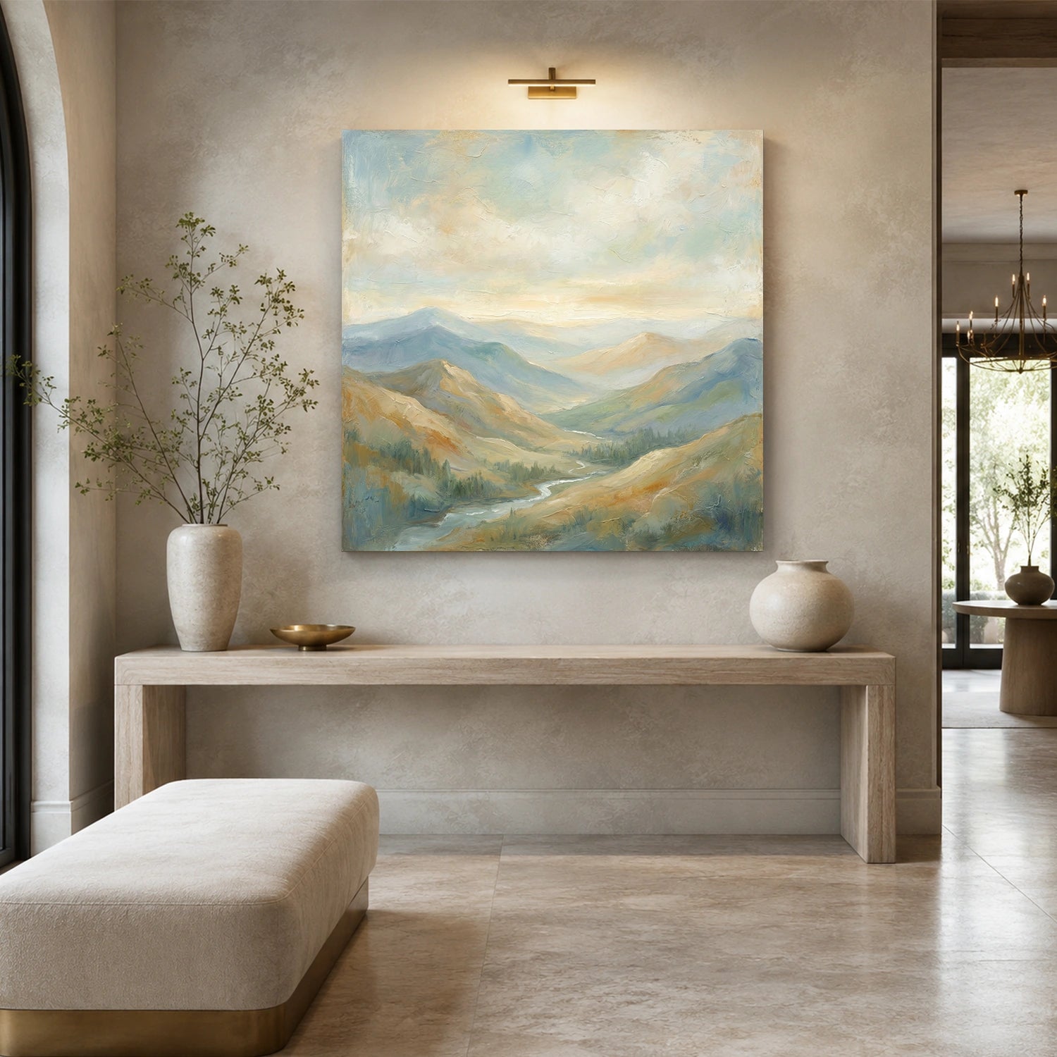 Abstract Mountain Textured Canvas Art #MO063