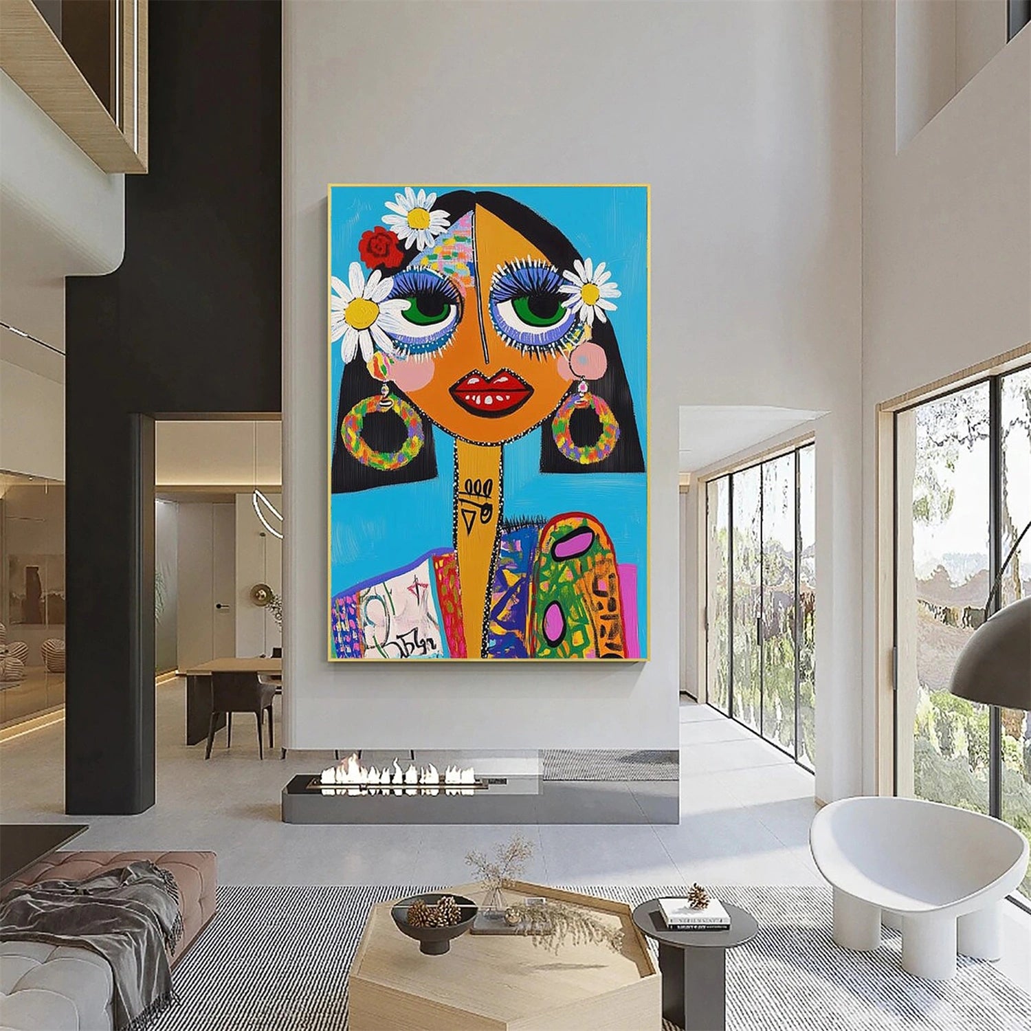 Abstract Portrait Canvas Art #AE119