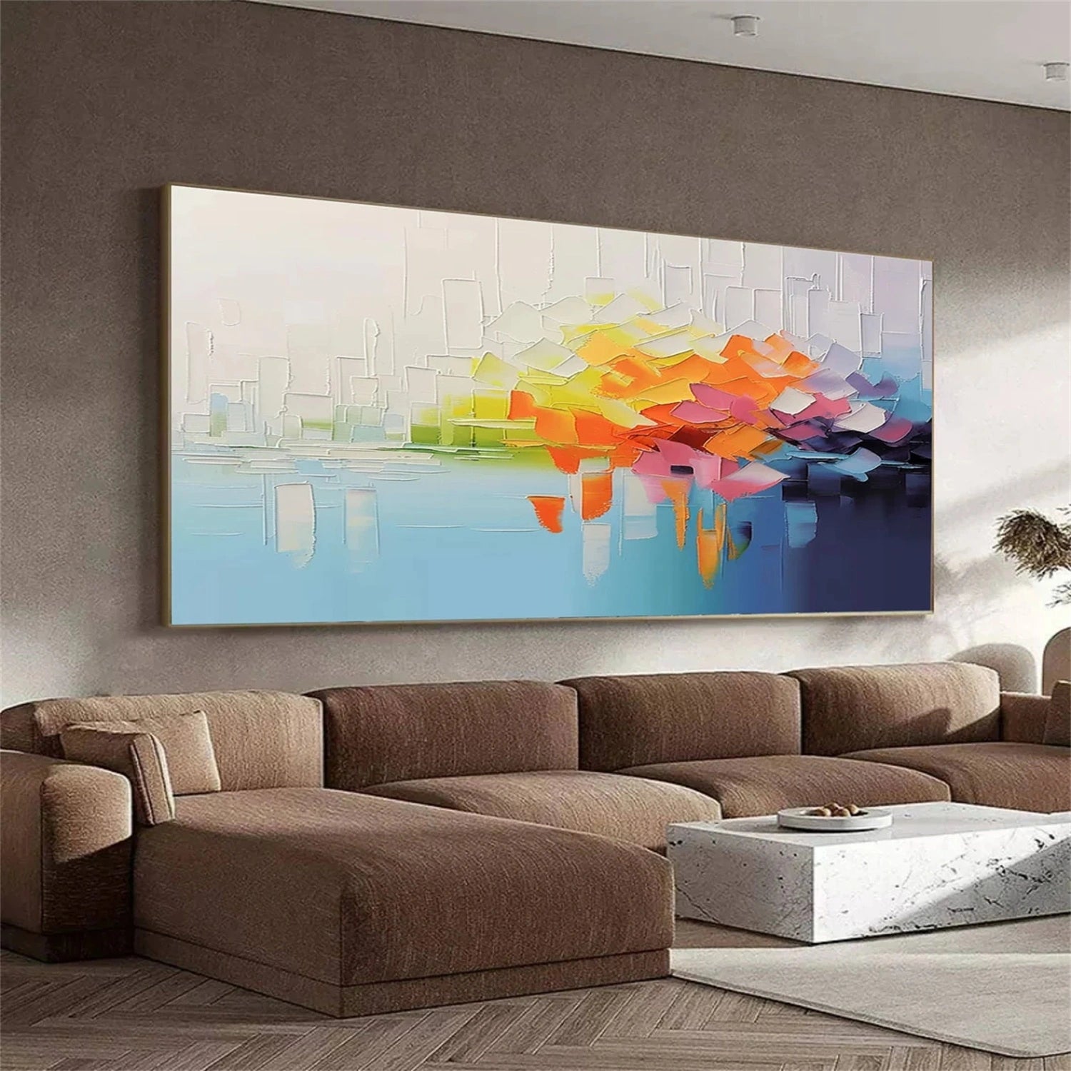 Colorful Abstract Textured Painting Canvas #AT083