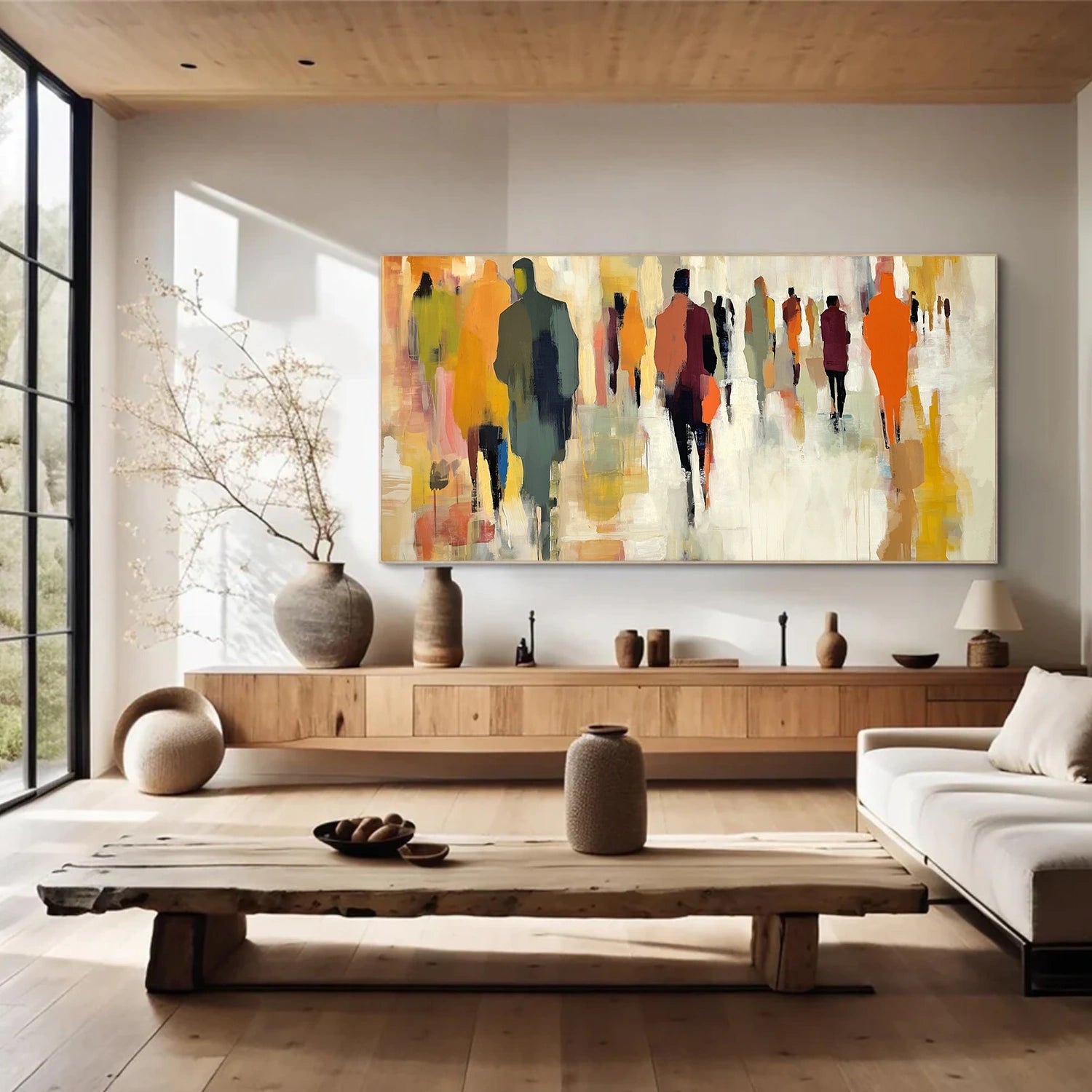 Colorful Abstract People Canvas Art #AE077