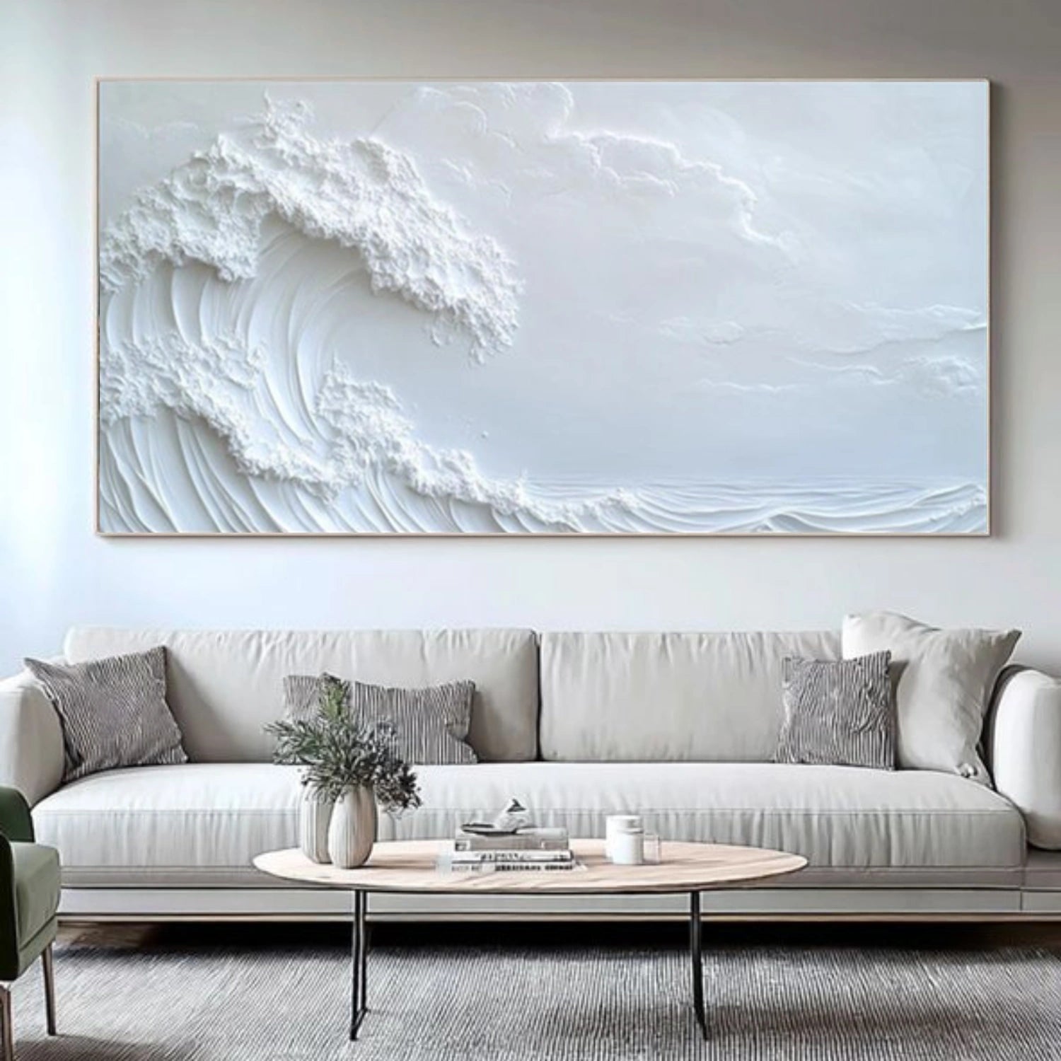 Ocean And Sky Minimalist Textured Wall Art #OS141