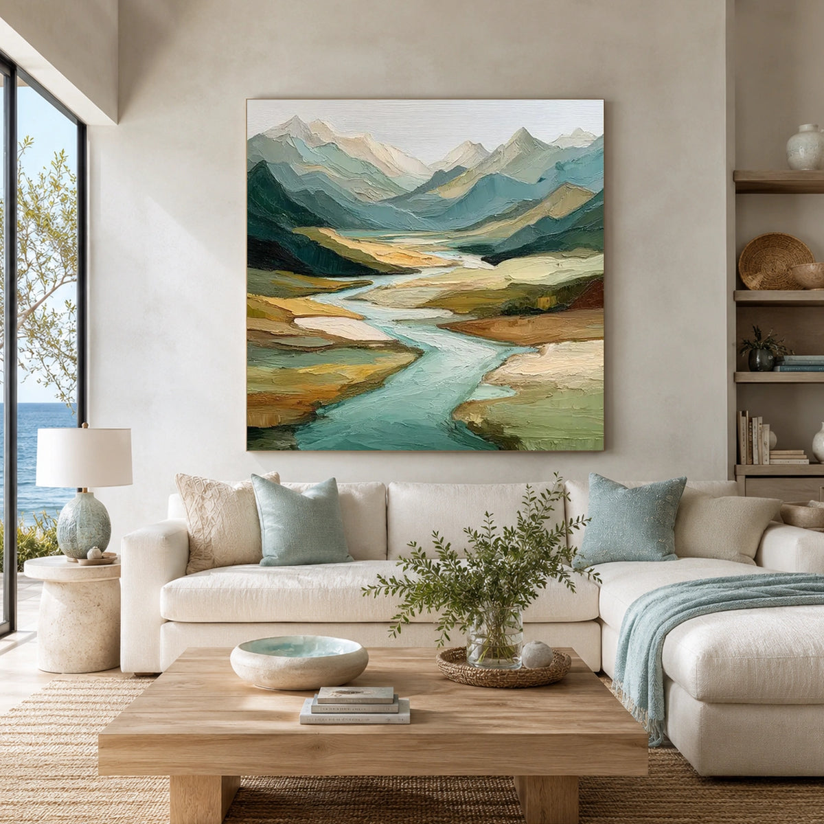 Abstract Mountain Textured Canvas Art #MO084