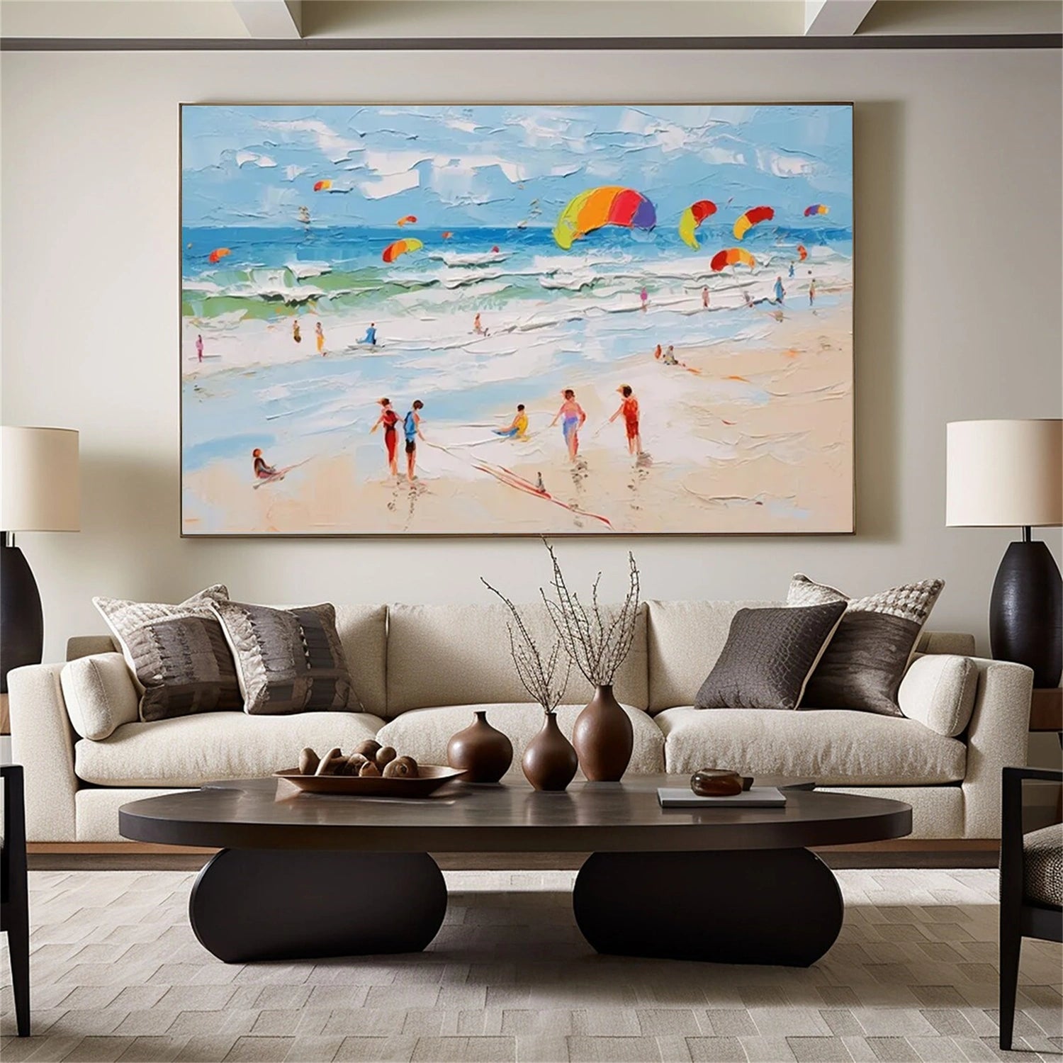 Ocean And Sky Abstract Textured Wall Art #OS060
