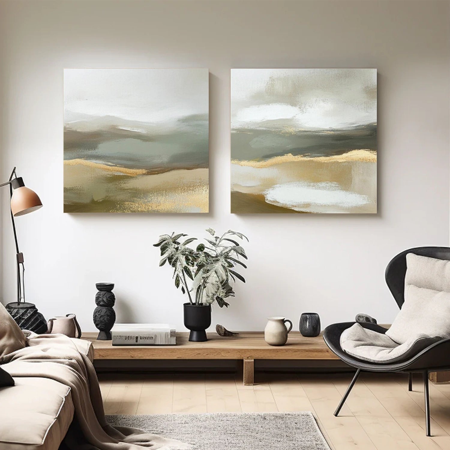 Abstract Canvas Wall Art Set of 2 #AP324