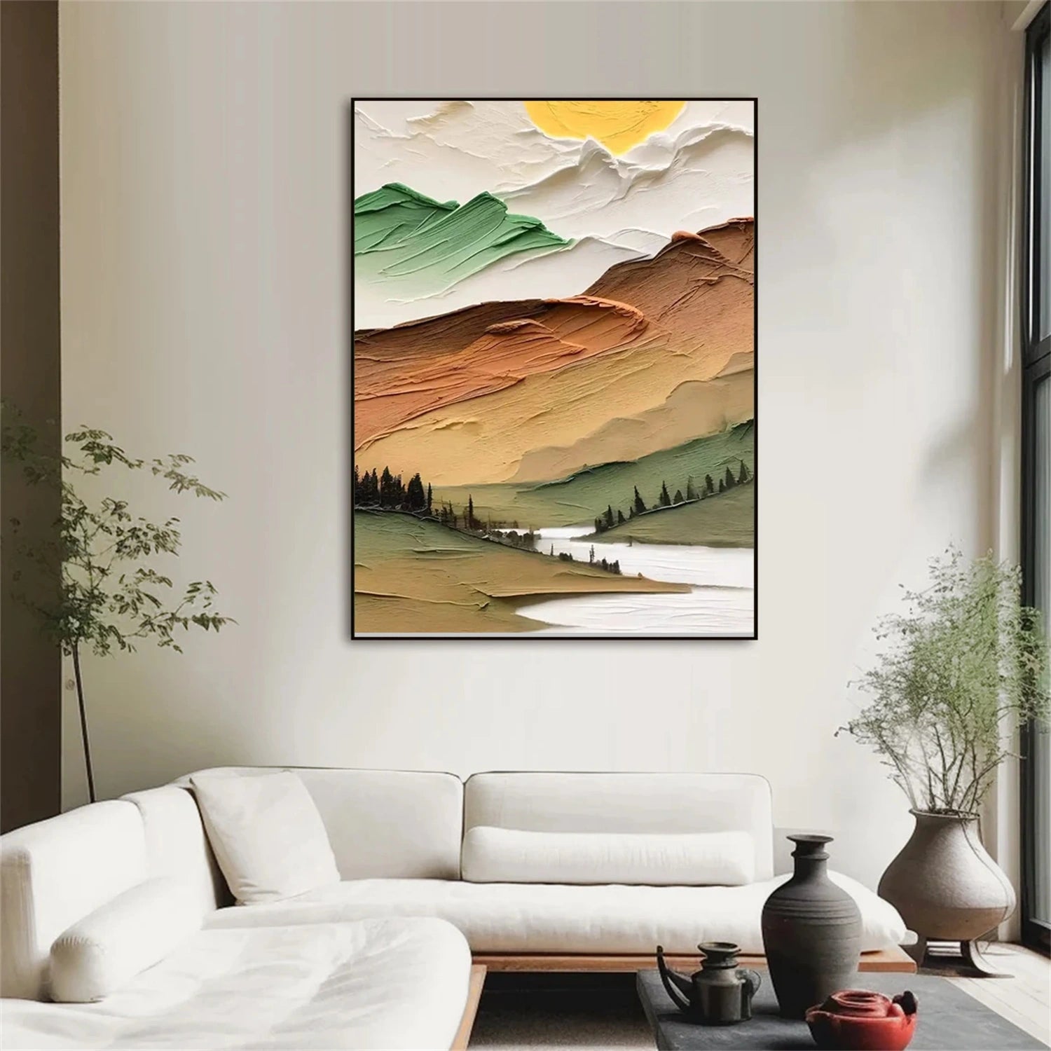 Colorful Mountain Textured Abstract Painting #MT002
