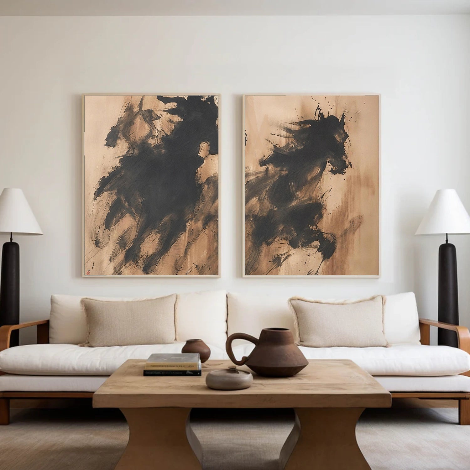 Abstract Animal Horse Wall Art Set of 2 #AC085