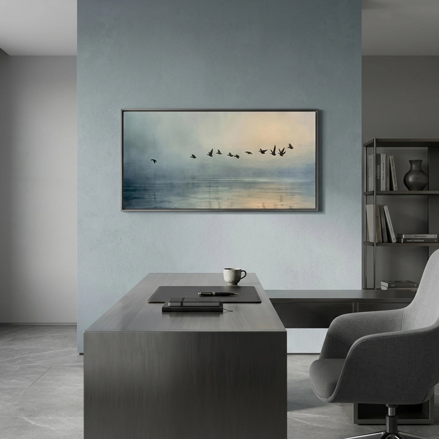Ocean And Sky Abstract Wall Art #OS163
