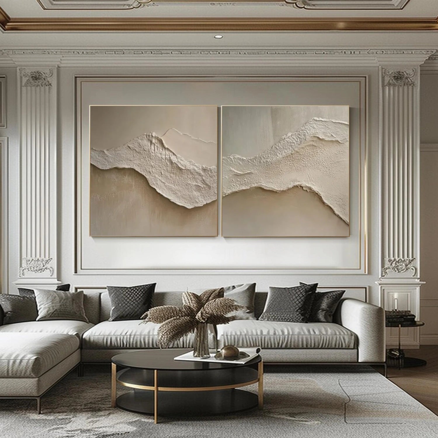 Ocean Abstract Textured Wall Art Set of 2 #OP041