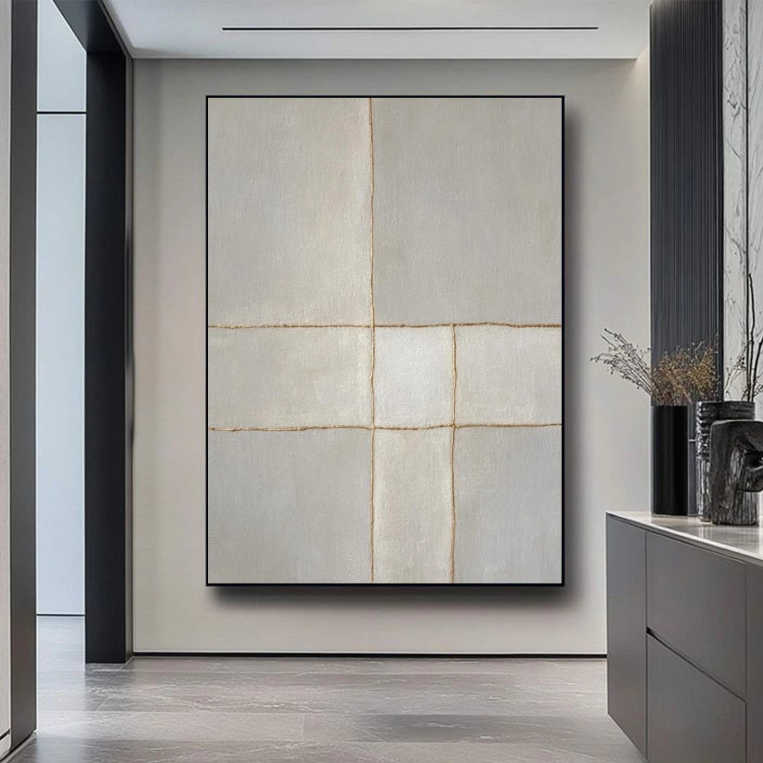 Gray Minimalist Canvas Art #MT192