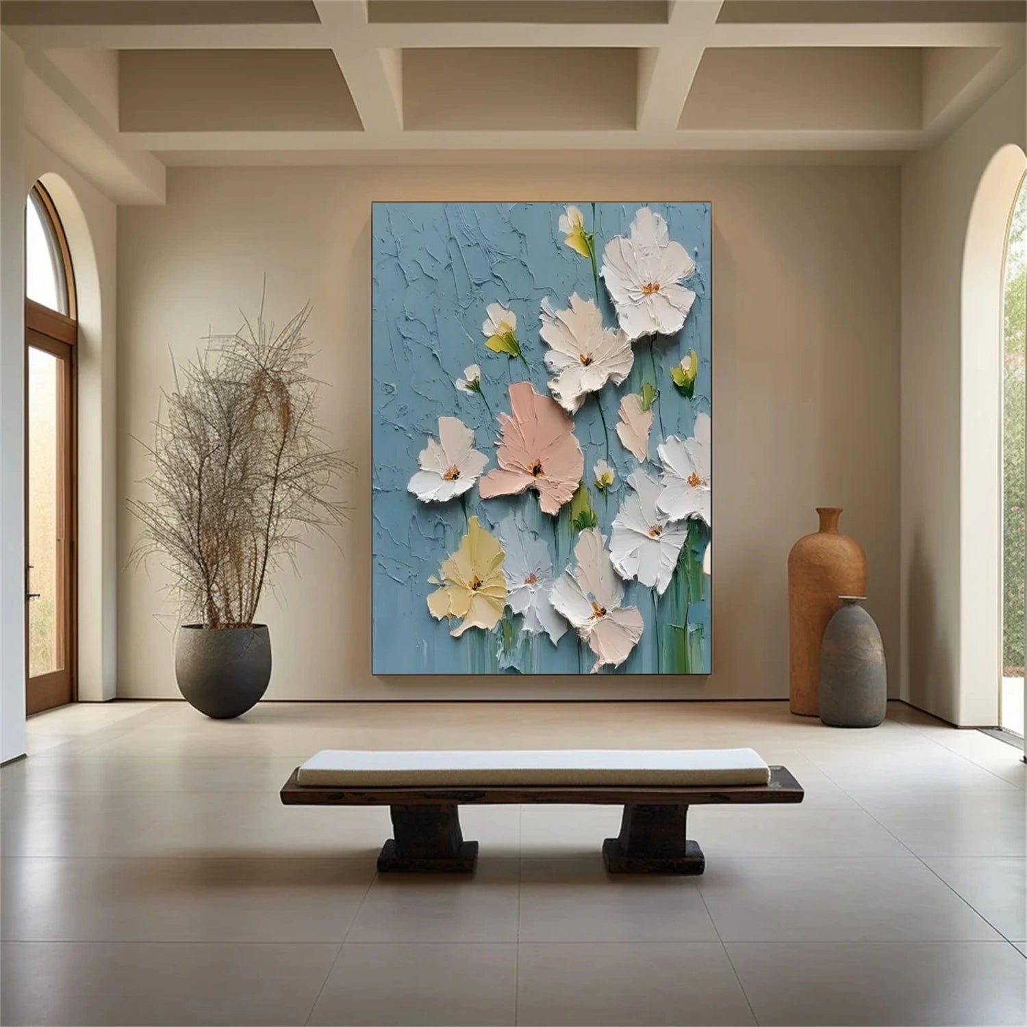 Flower Abstract Textured Wall Art #FP125